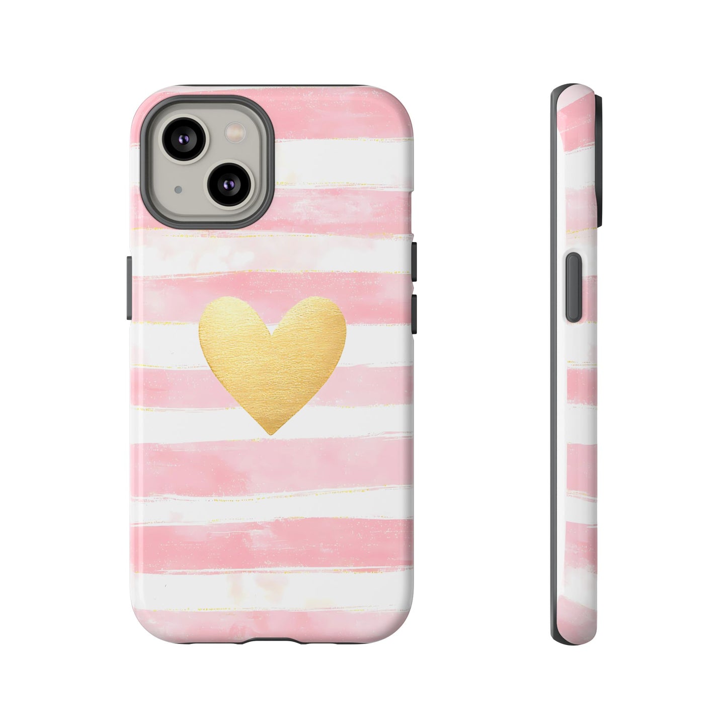 iPhone case - Pink and white striped