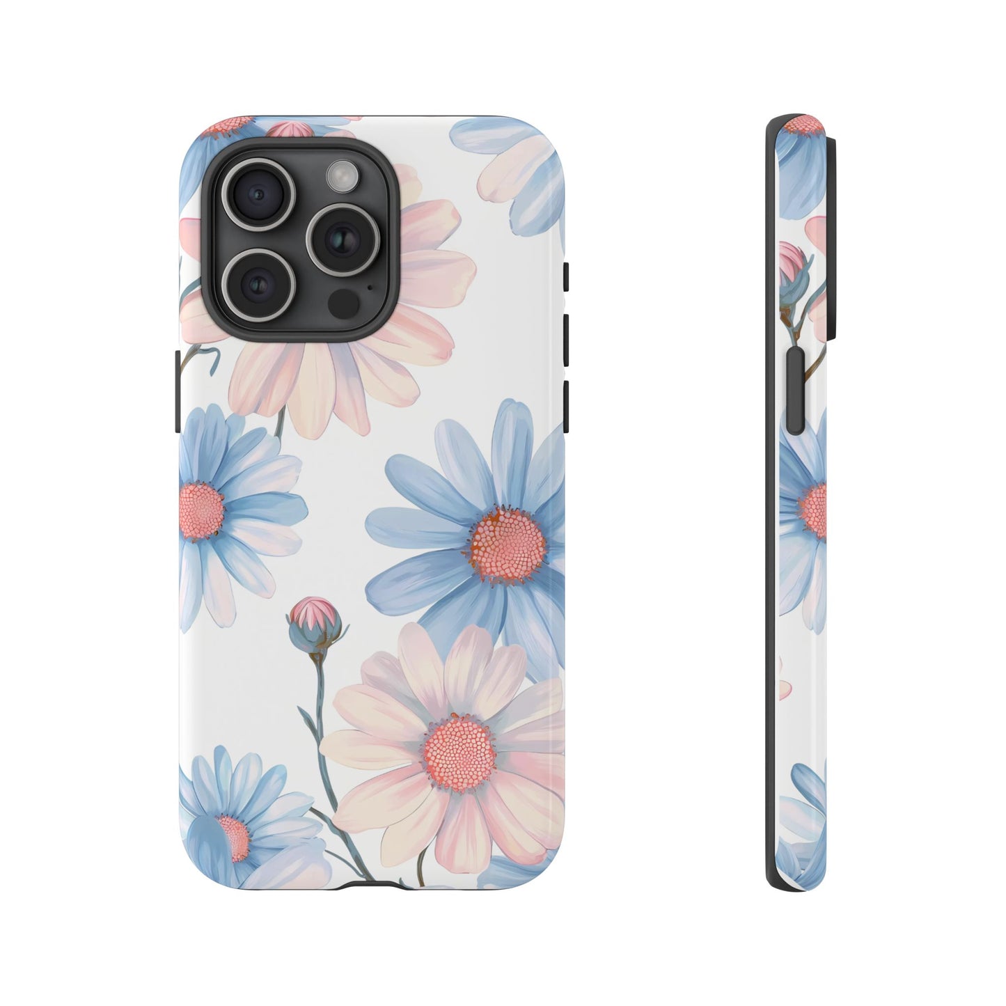 Cute iPhone Case – Blue and Pink Flowers