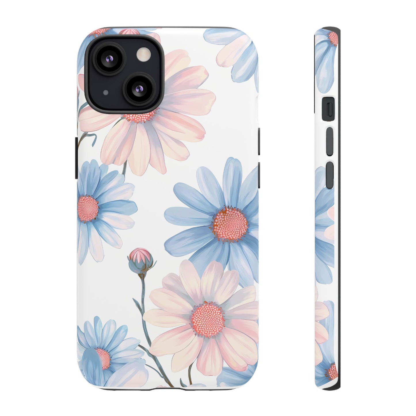 Cute iPhone Case – Blue and Pink Flowers