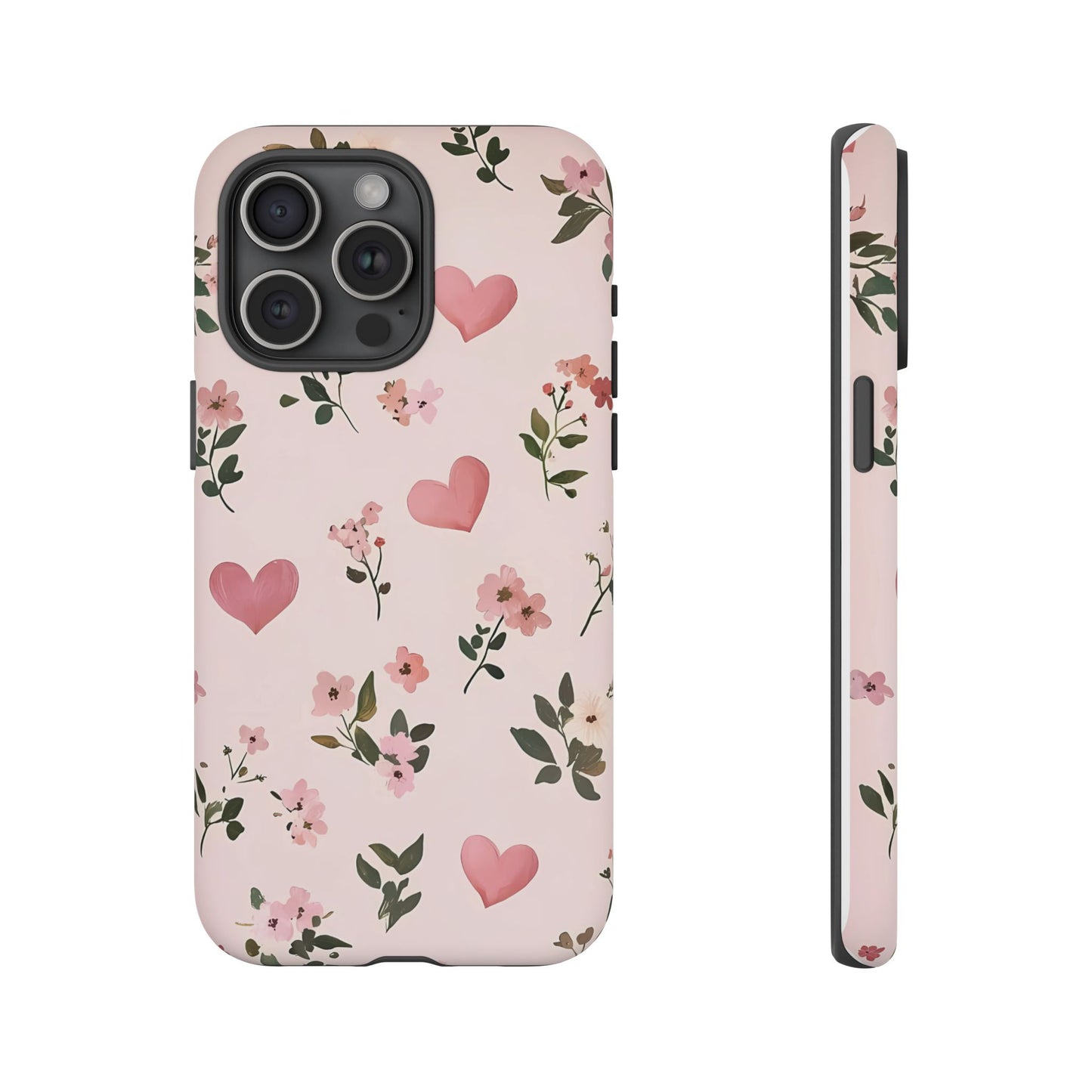 iPhone Case – Cute Pink Heart Flower Design