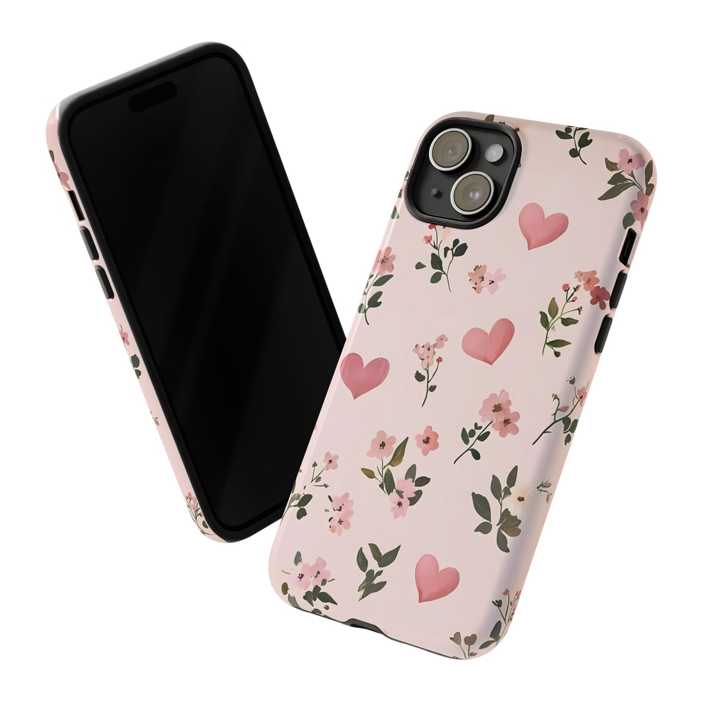 iPhone Case – Cute Pink Heart Flower Design