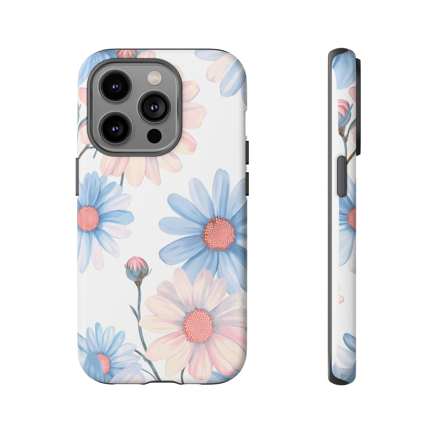 Cute iPhone Case – Blue and Pink Flowers