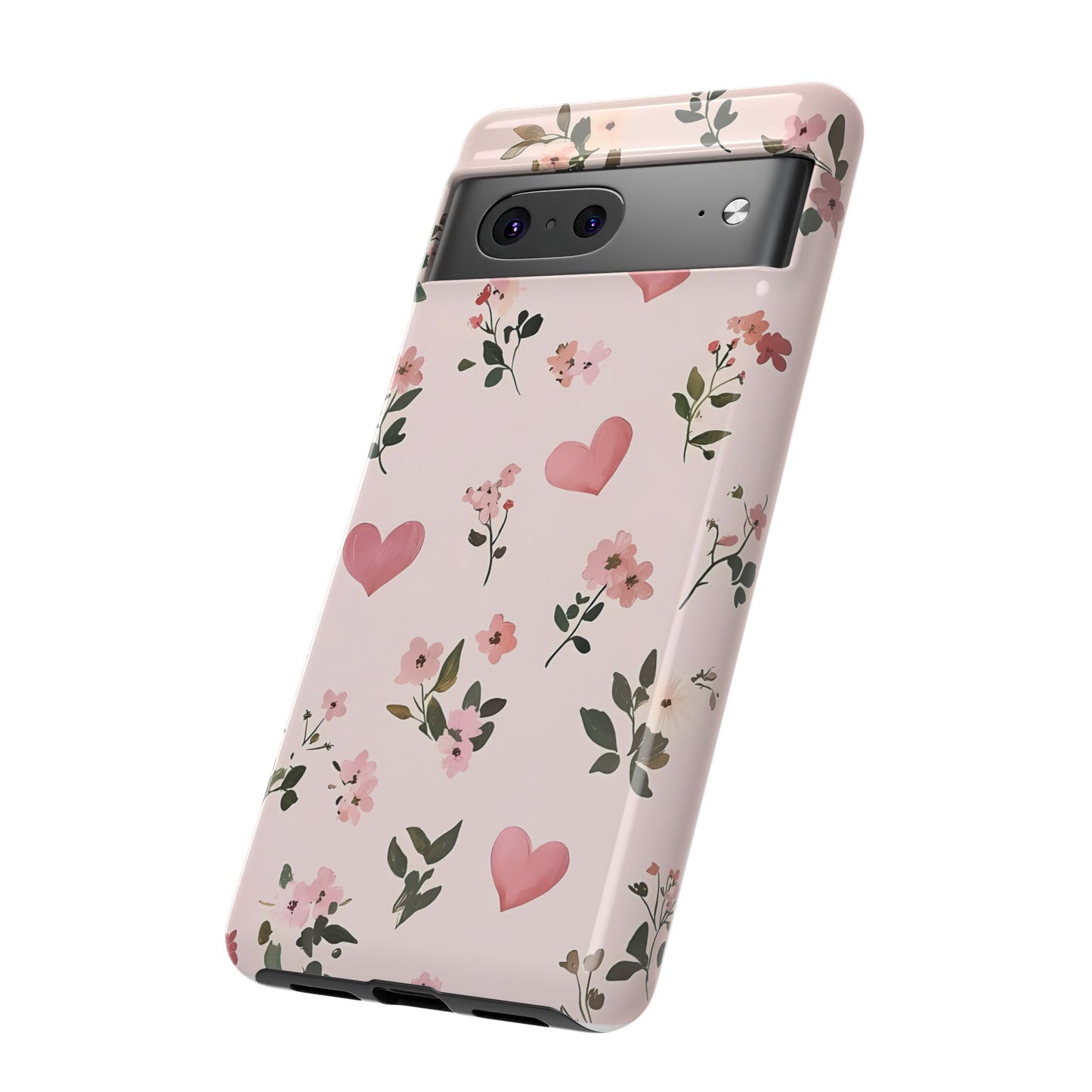 iPhone Case – Cute Pink Heart Flower Design