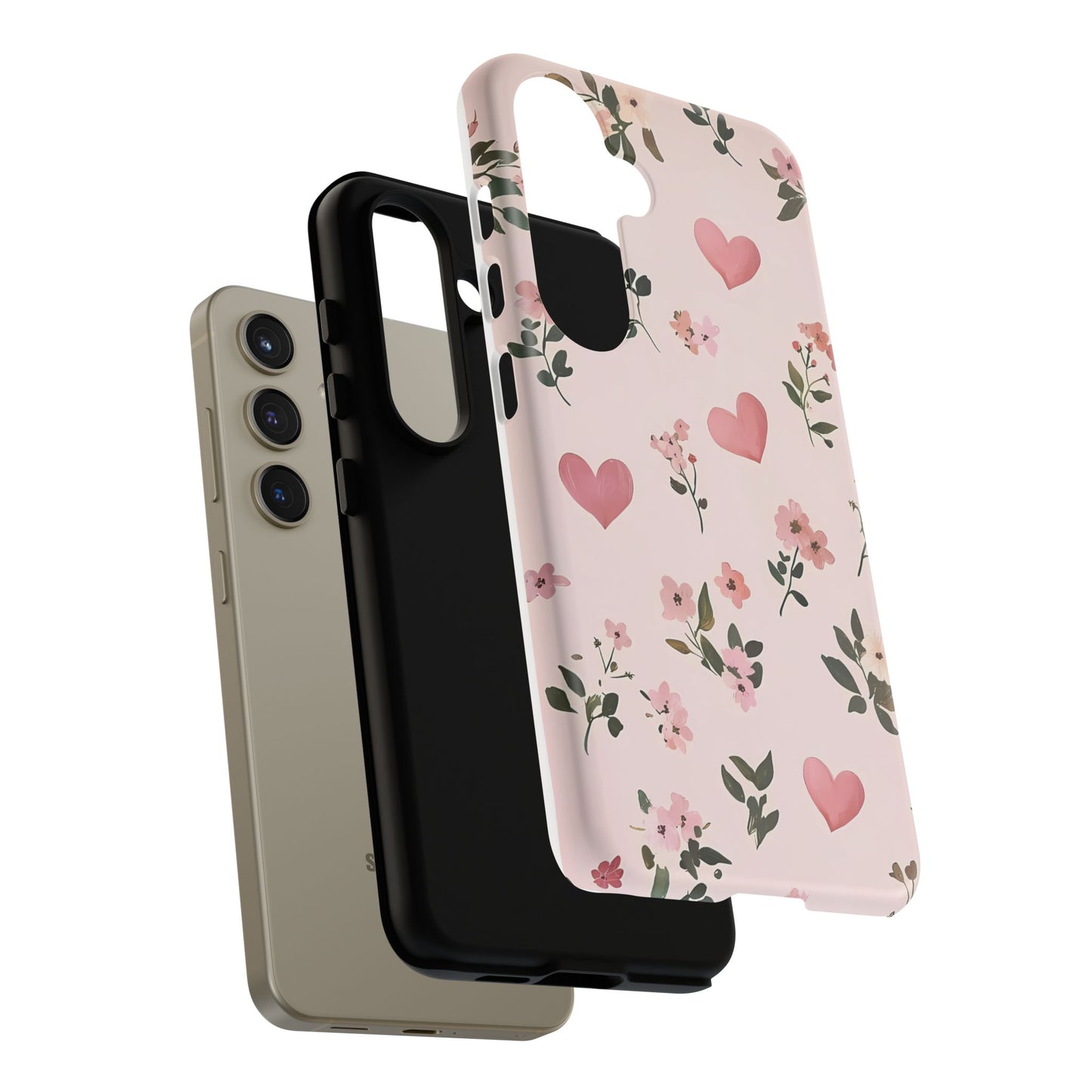 iPhone Case – Cute Pink Heart Flower Design