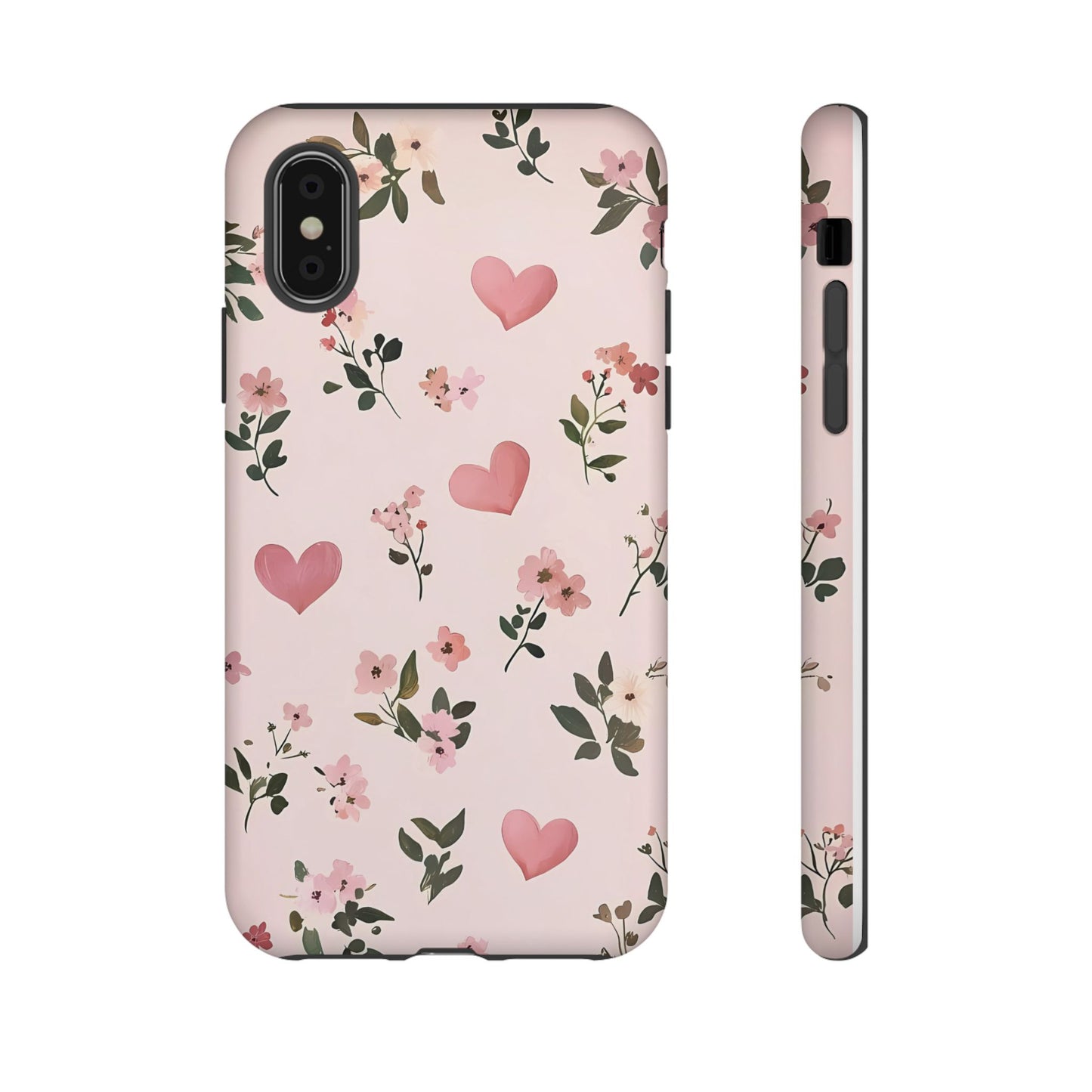 iPhone Case – Cute Pink Heart Flower Design