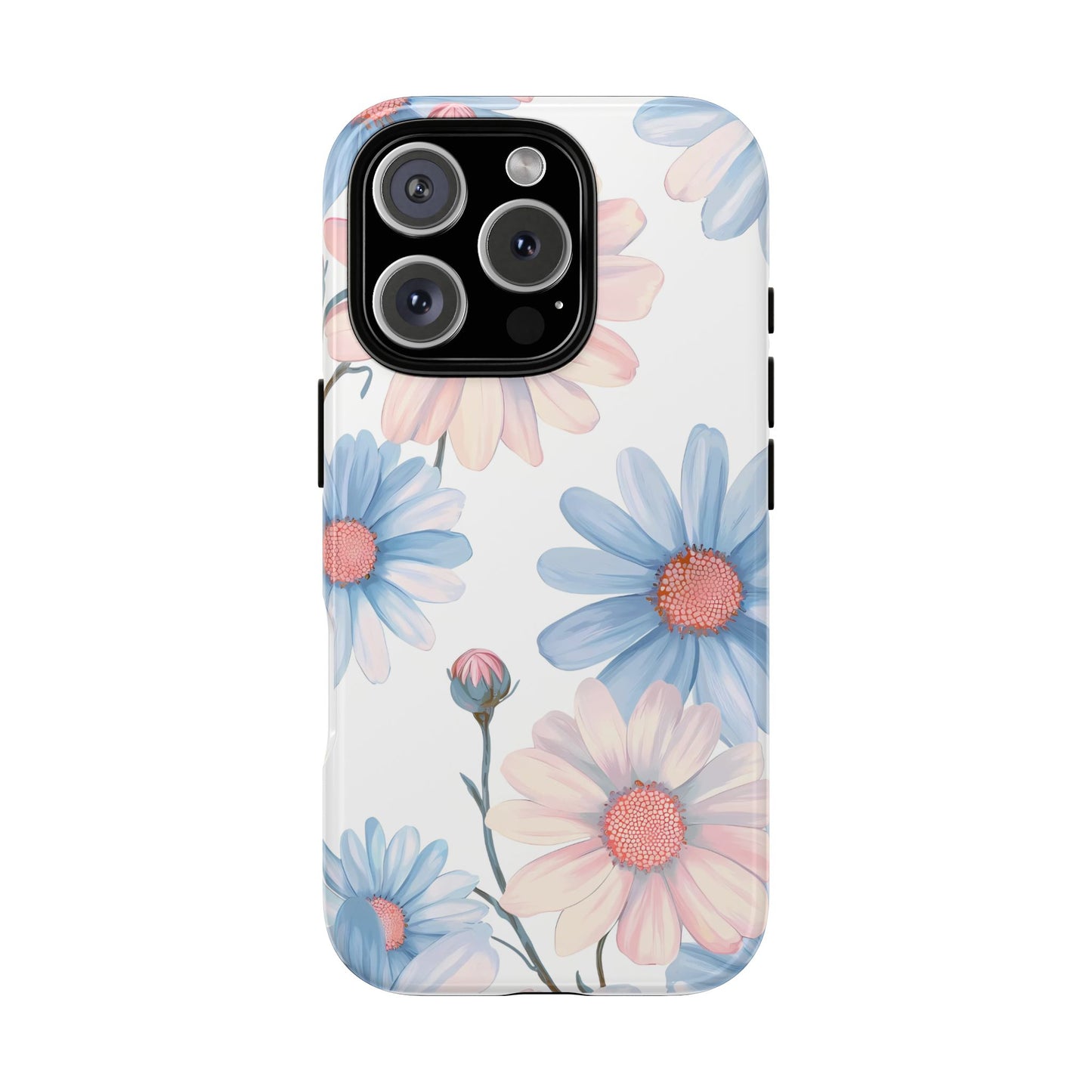 Cute iPhone Case – Blue and Pink Flowers