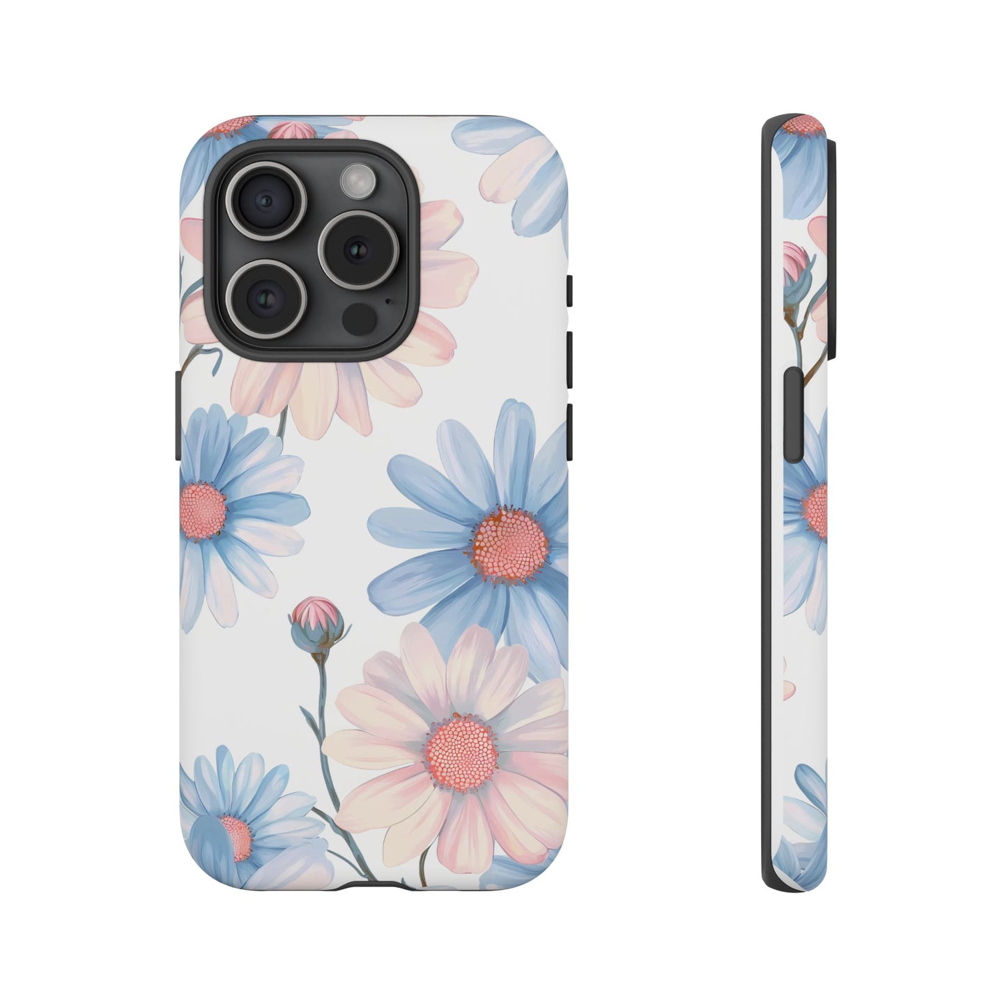 Cute iPhone Case – Blue and Pink Flowers