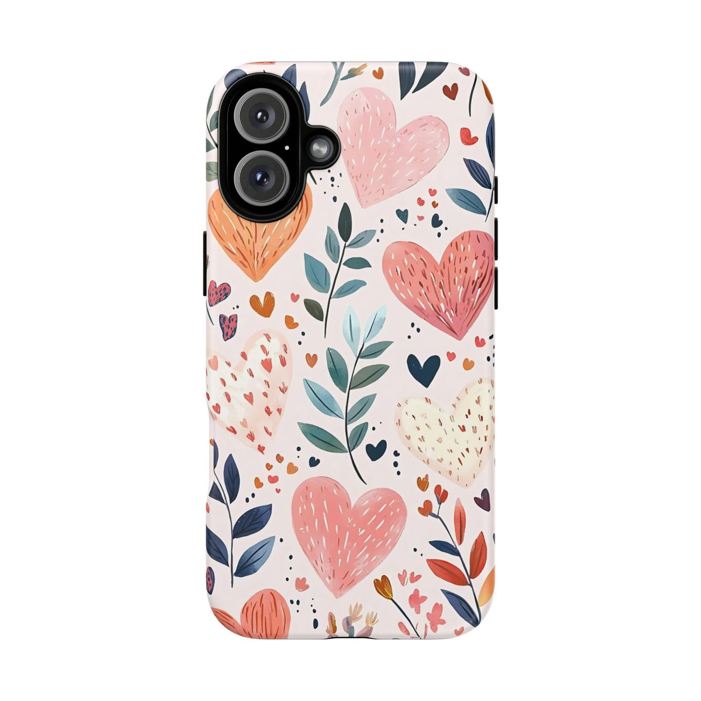 iPhone Case Cute Pink Heart Flower Phone Case Durable Trendy iPhone Tech Accessories