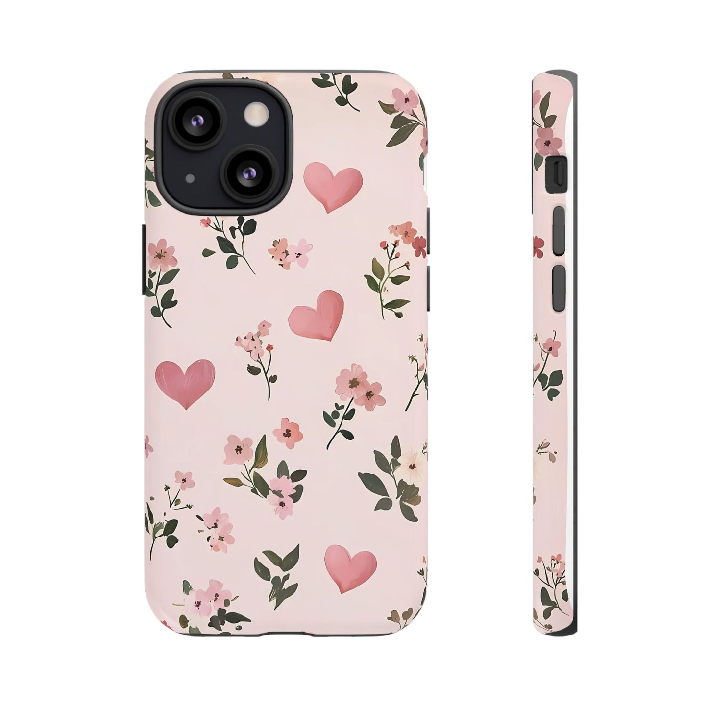 iPhone Case – Cute Pink Heart Flower Design