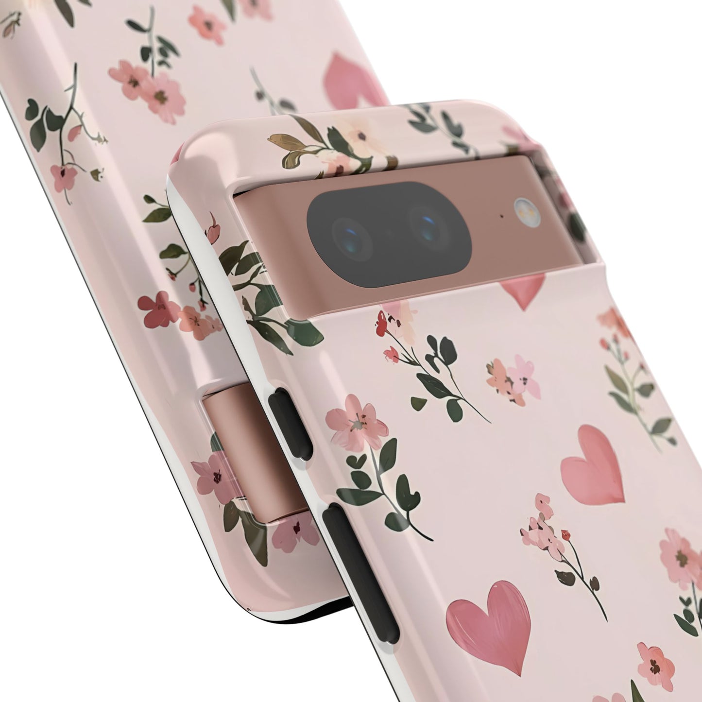 iPhone Case – Cute Pink Heart Flower Design