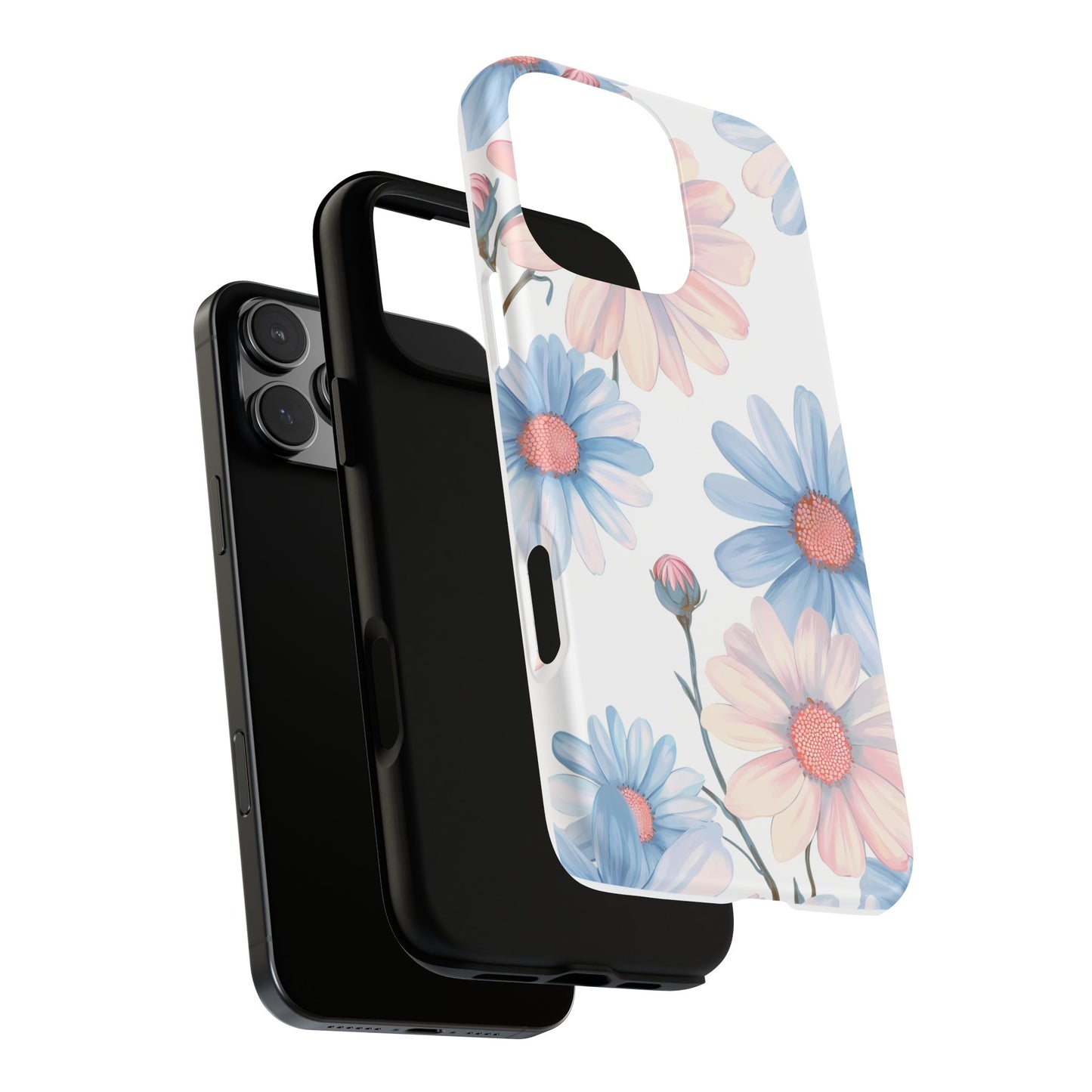 Cute iPhone Case – Blue and Pink Flowers