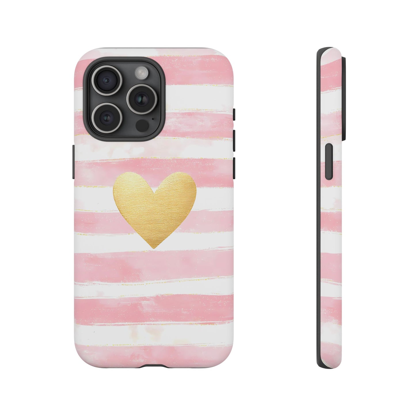 iPhone case - Pink and white striped