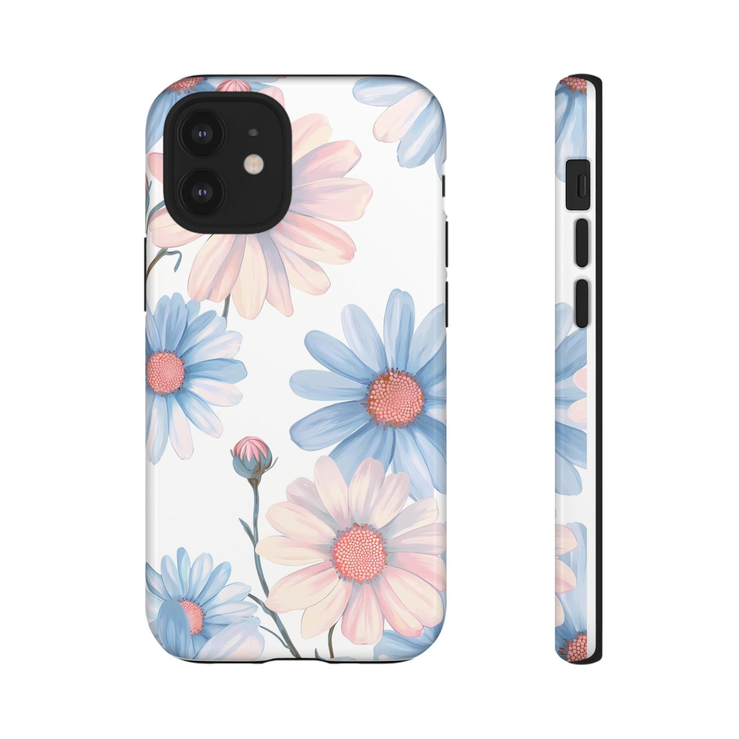 Cute iPhone Case – Blue and Pink Flowers