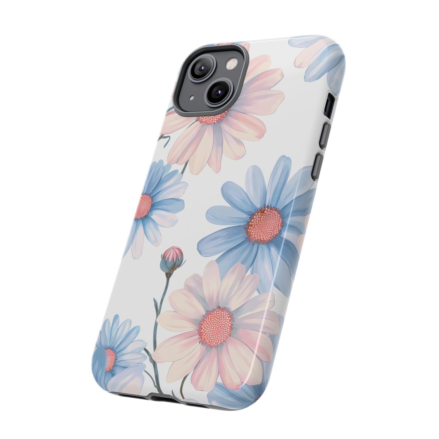 Cute iPhone Case – Blue and Pink Flowers