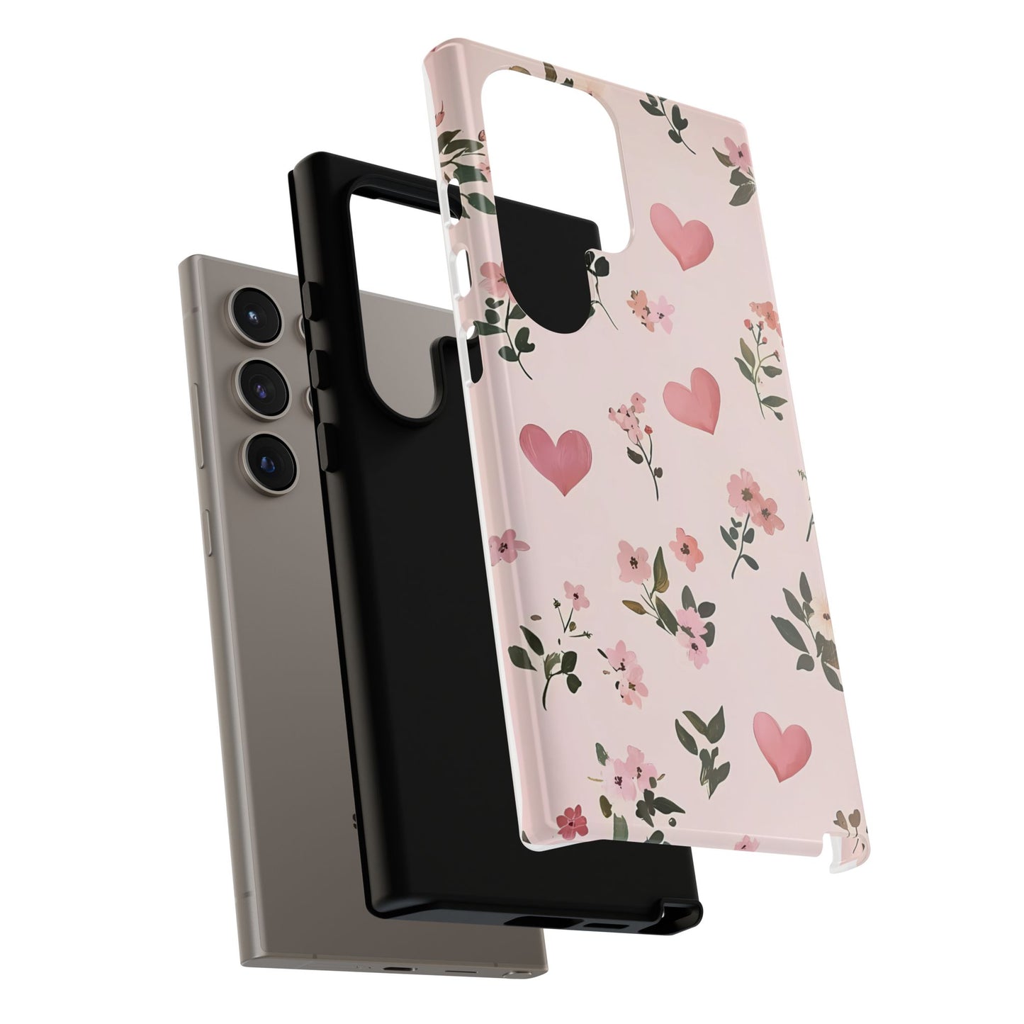 iPhone Case – Cute Pink Heart Flower Design