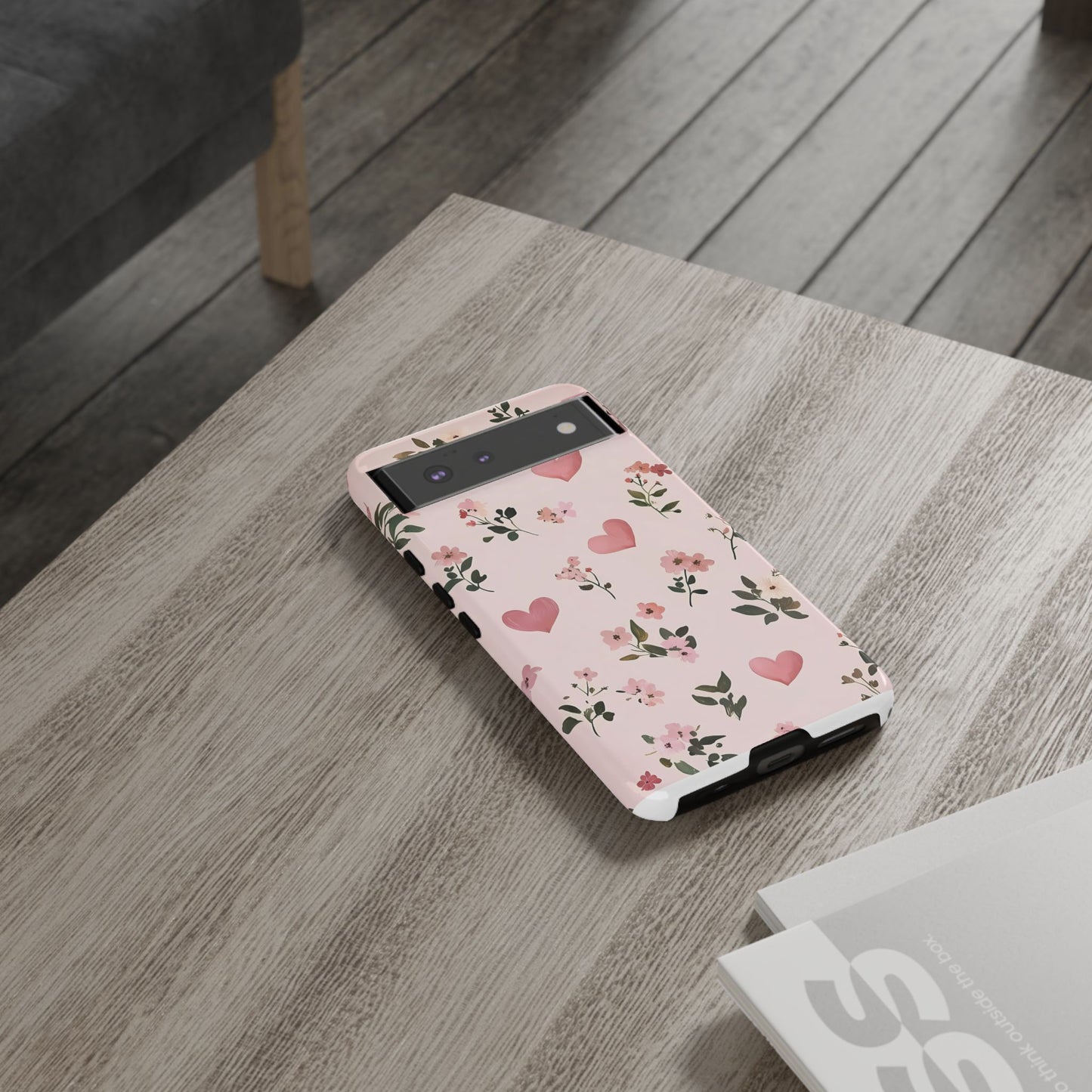 iPhone Case – Cute Pink Heart Flower Design