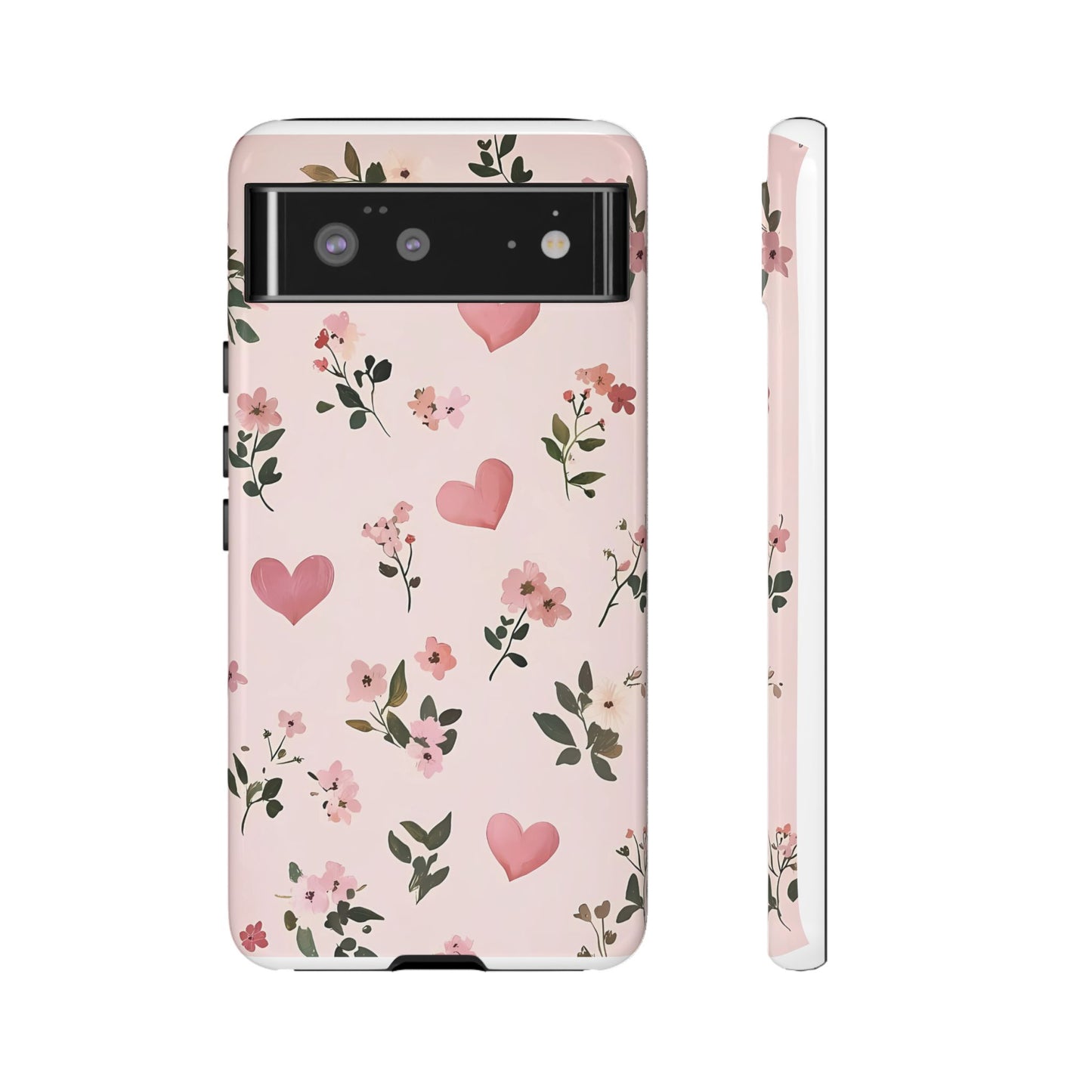 iPhone Case – Cute Pink Heart Flower Design