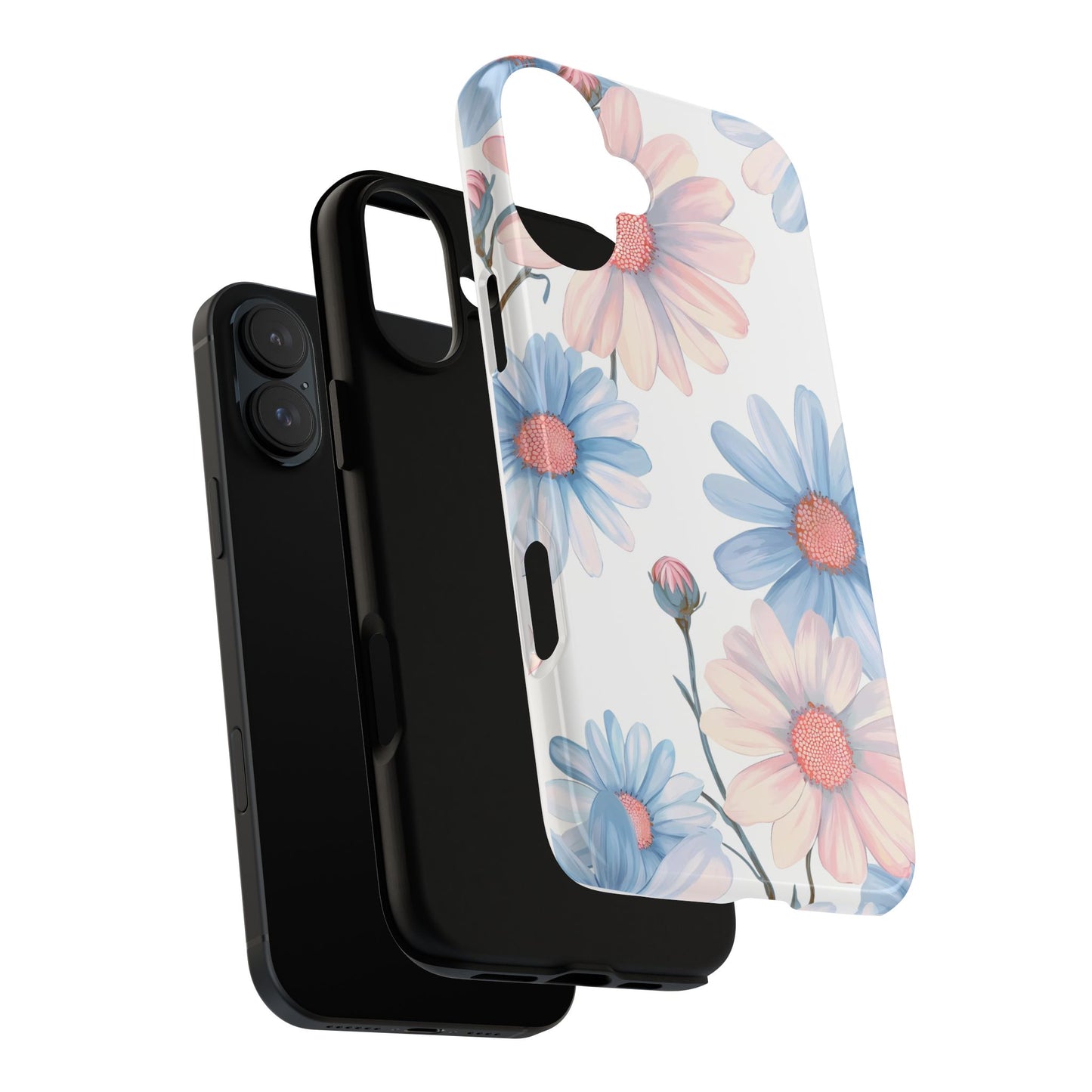 Cute iPhone Case – Blue and Pink Flowers