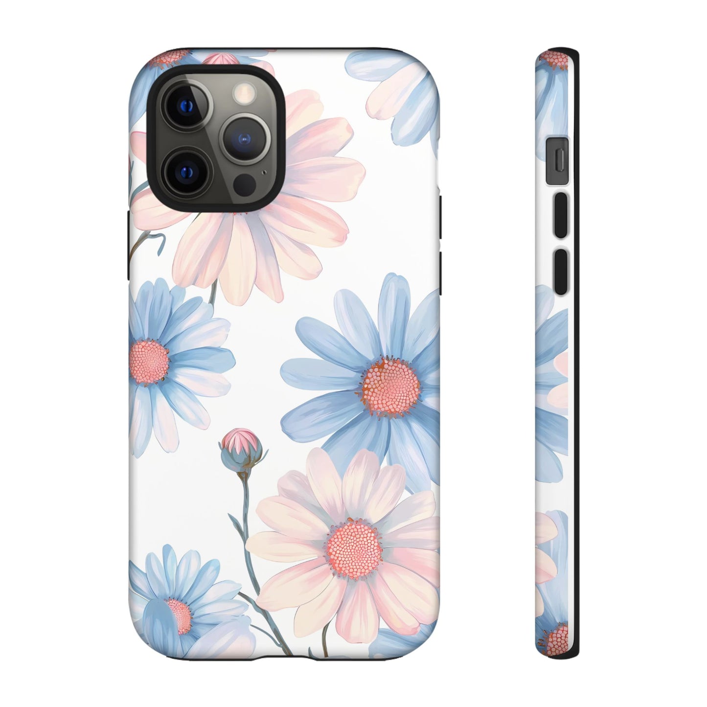 Cute iPhone Case – Blue and Pink Flowers