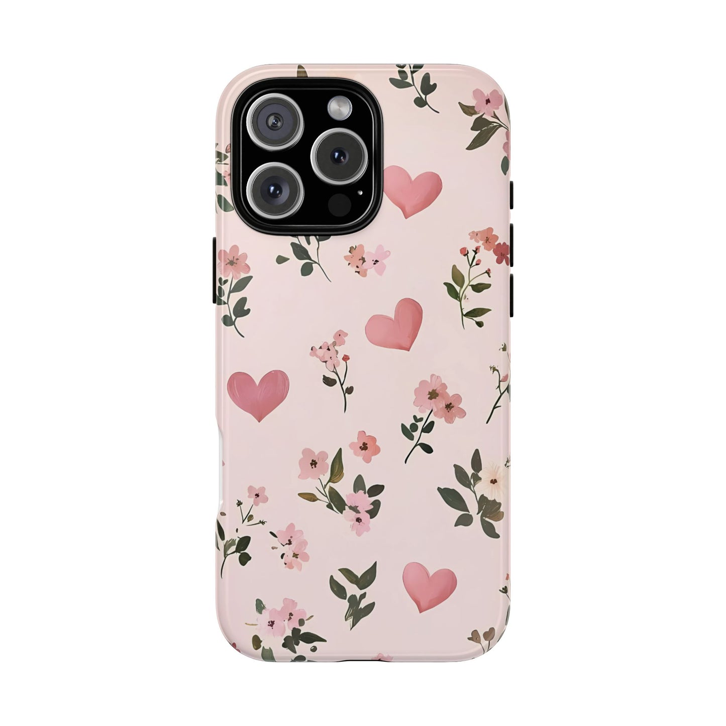 iPhone Case – Cute Pink Heart Flower Design