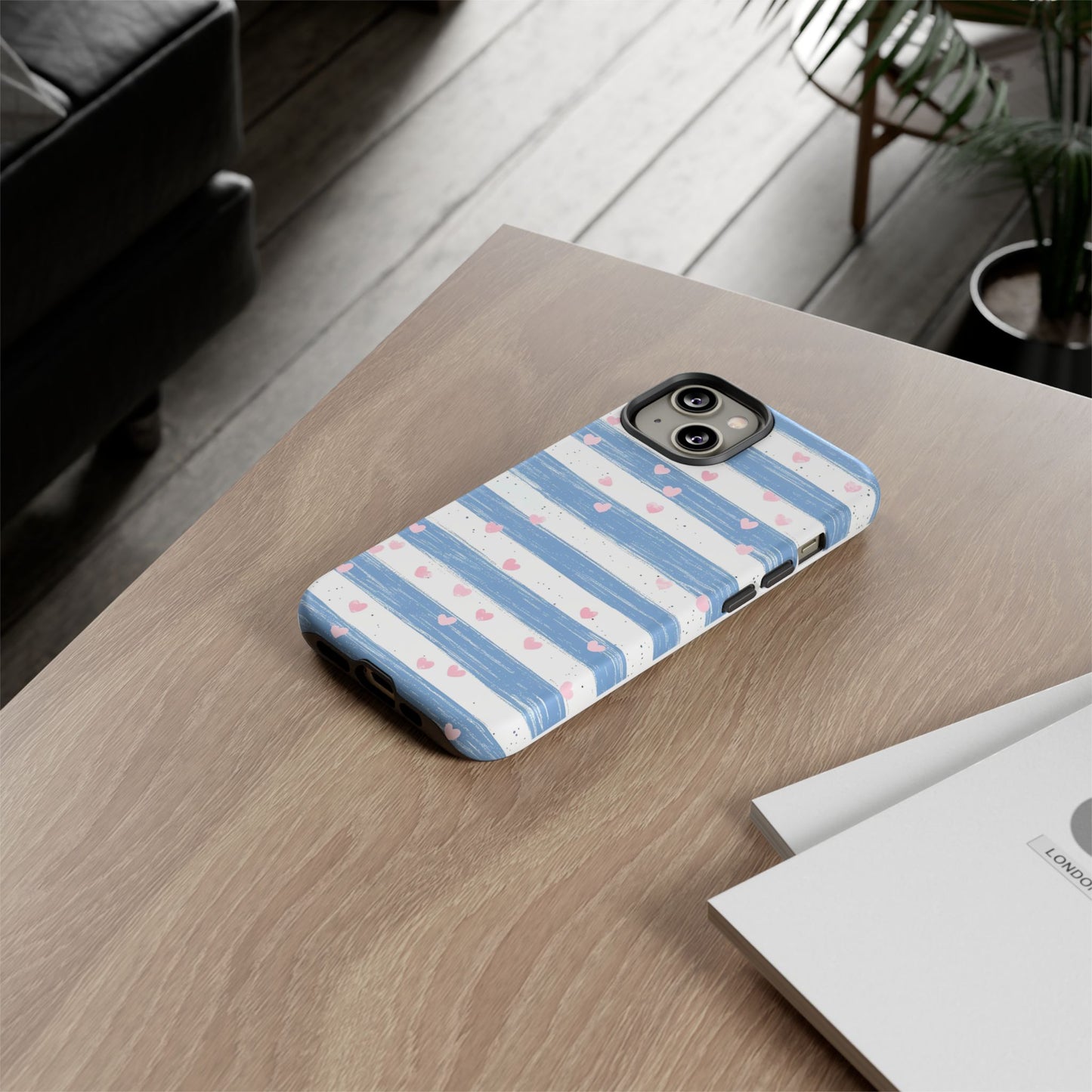 iPhone Case – Blue and White Pattern