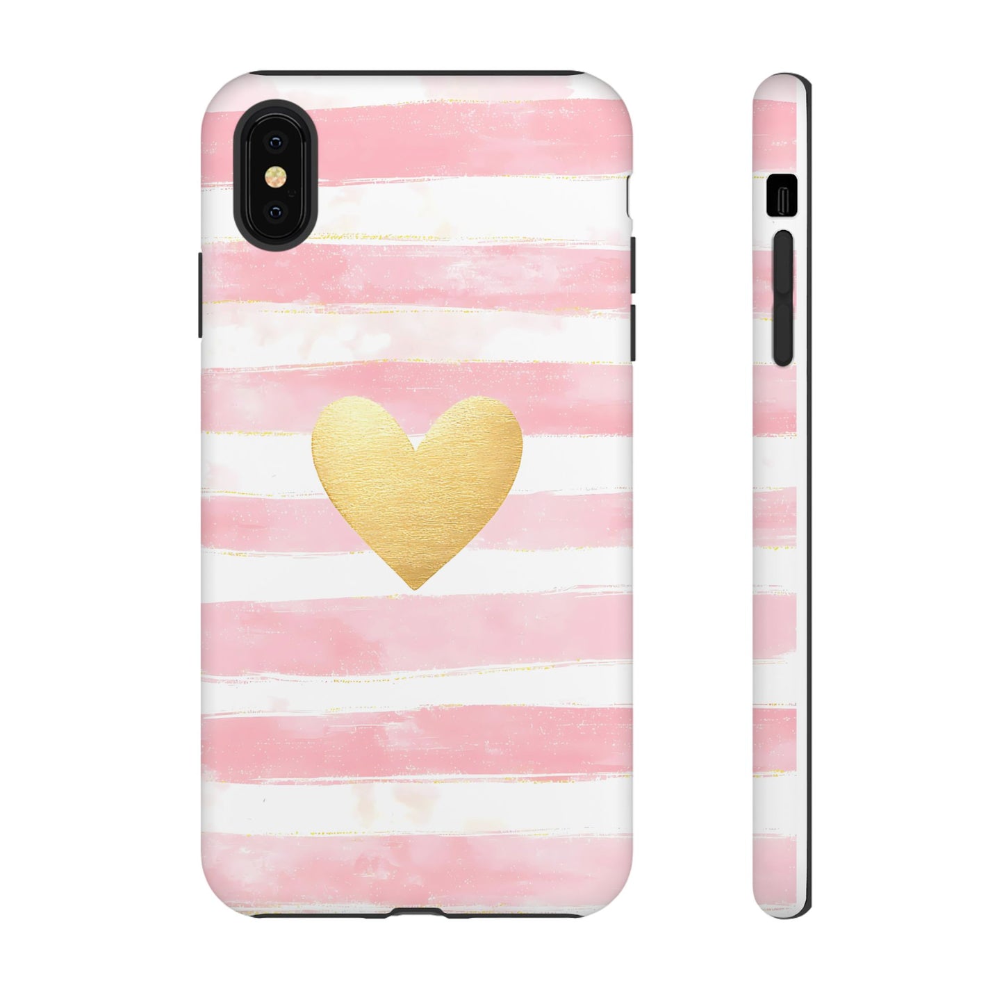 iPhone case - Pink and white striped