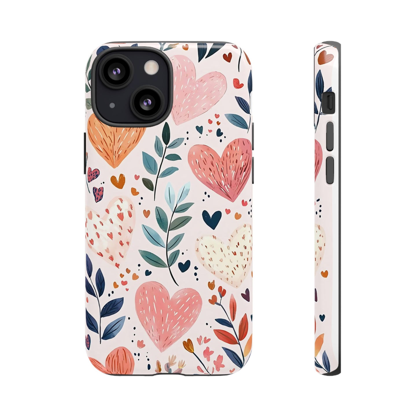 iPhone Case Cute Pink Heart Flower Phone Case Durable Trendy iPhone Tech Accessories