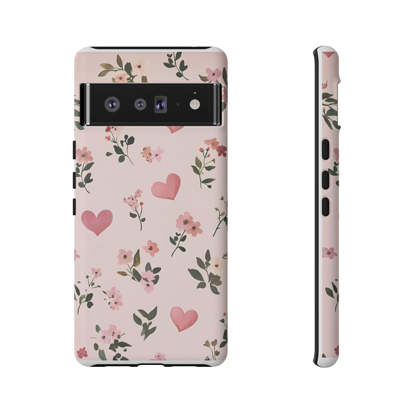 iPhone Case – Cute Pink Heart Flower Design