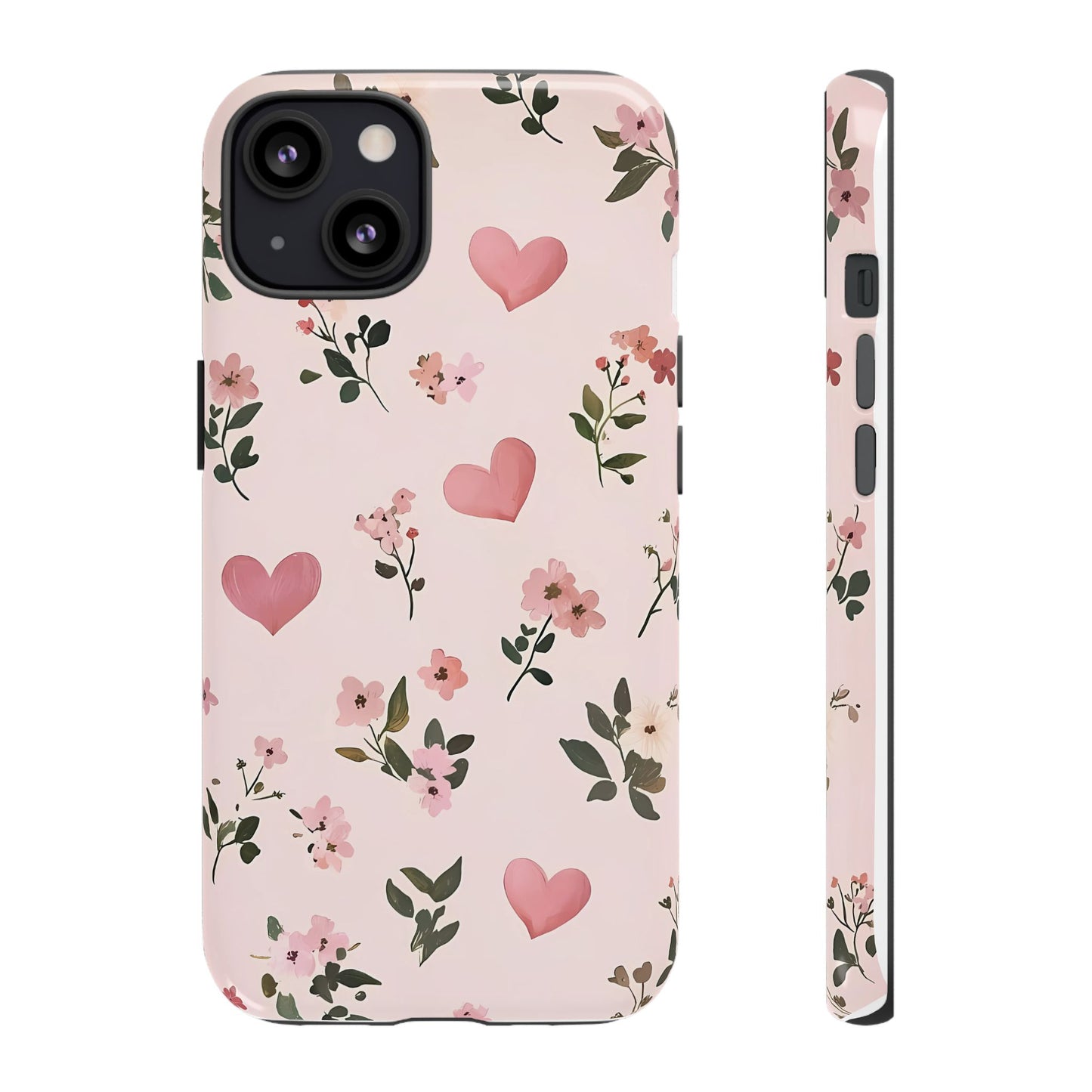 iPhone Case – Cute Pink Heart Flower Design