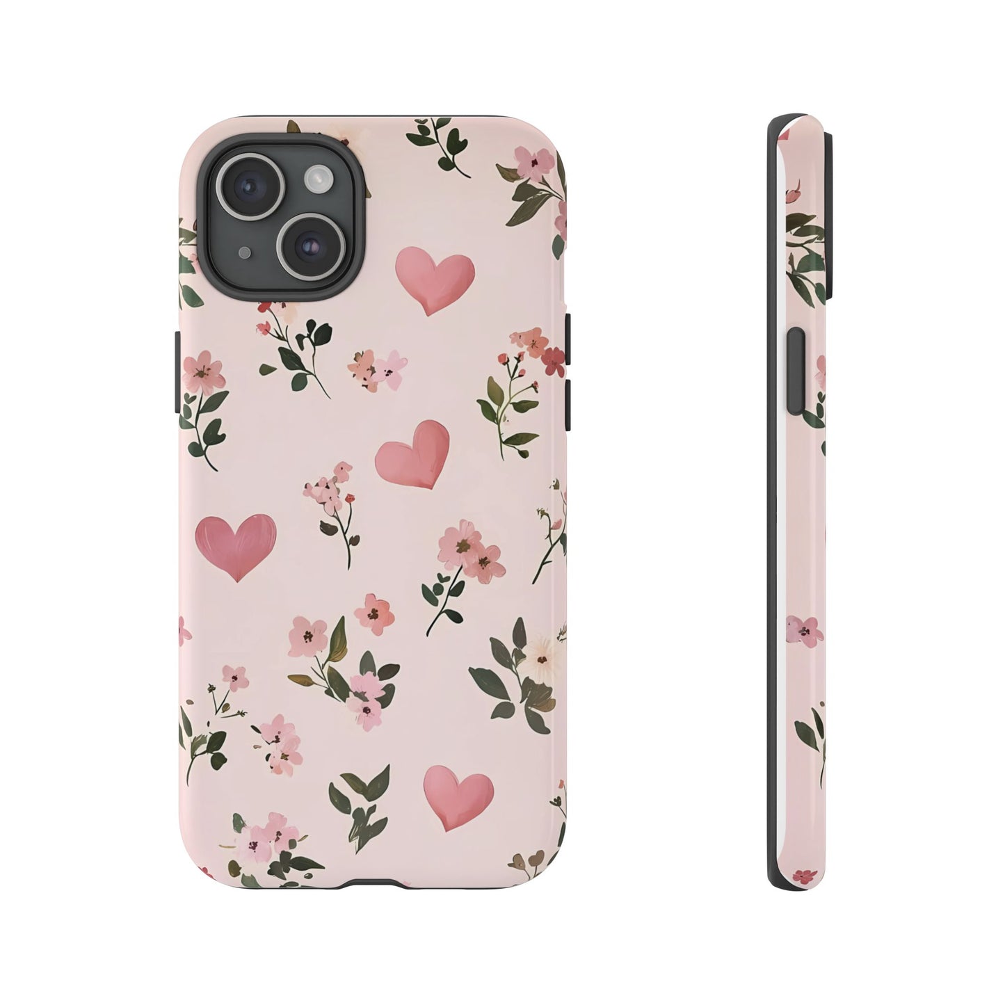 iPhone Case – Cute Pink Heart Flower Design