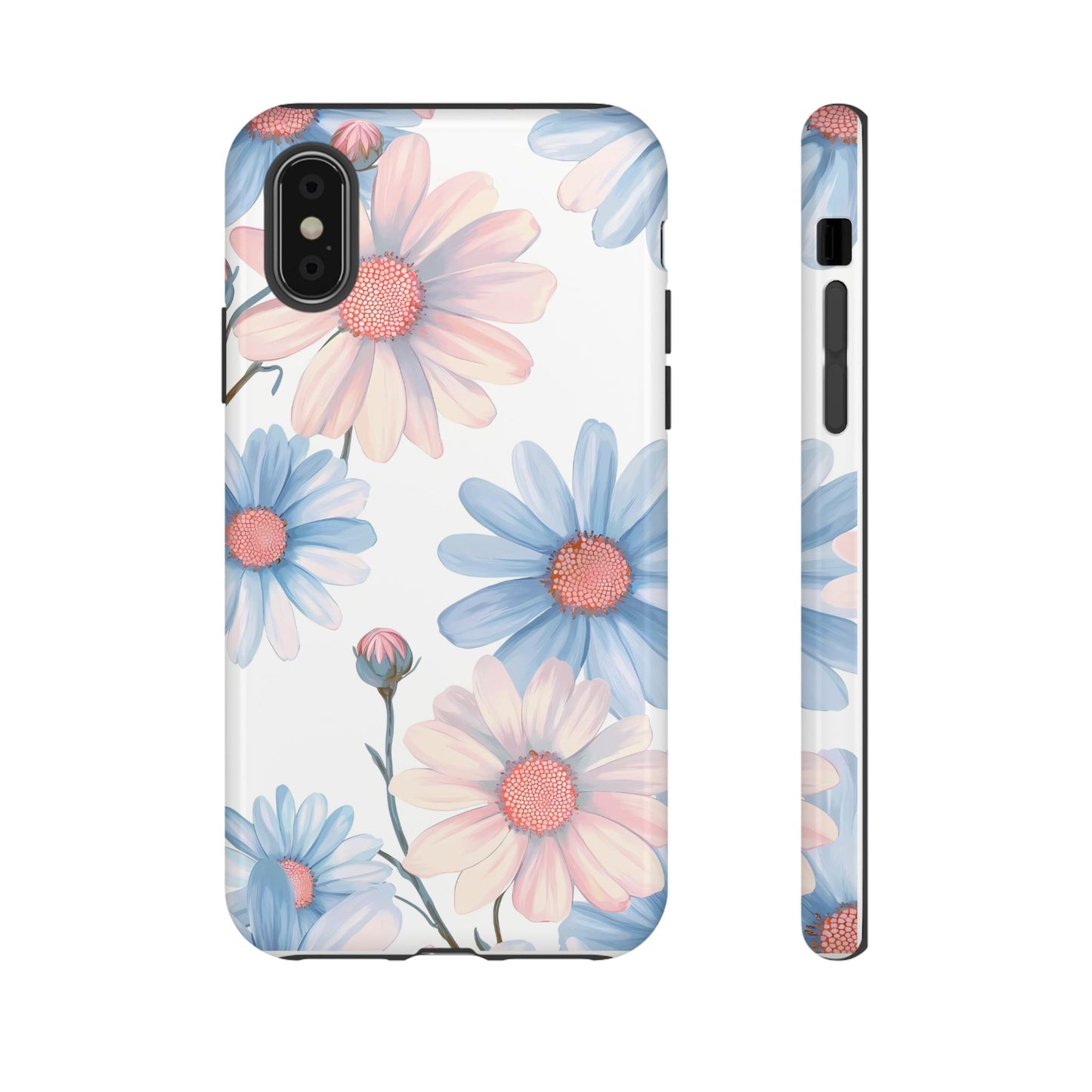 Cute iPhone Case – Blue and Pink Flowers