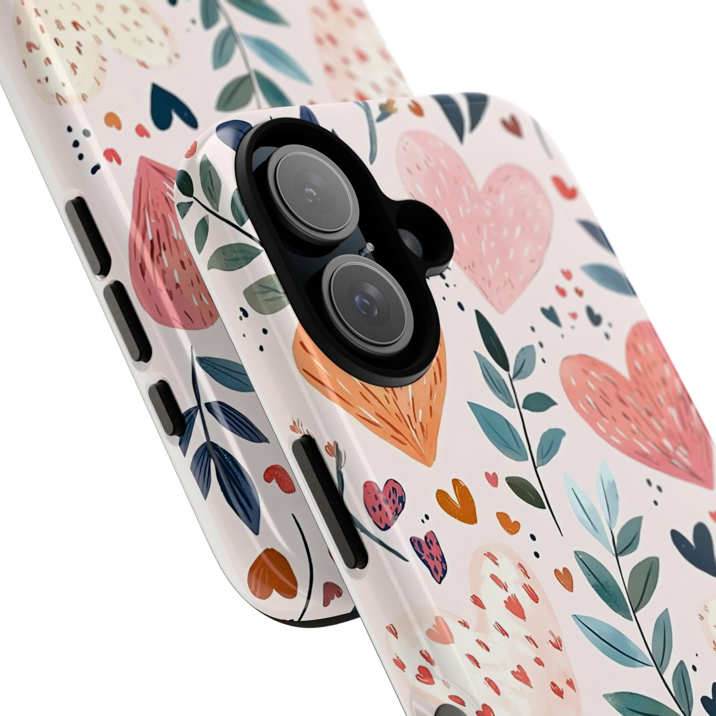 iPhone Case Cute Pink Heart Flower Phone Case Durable Trendy iPhone Tech Accessories