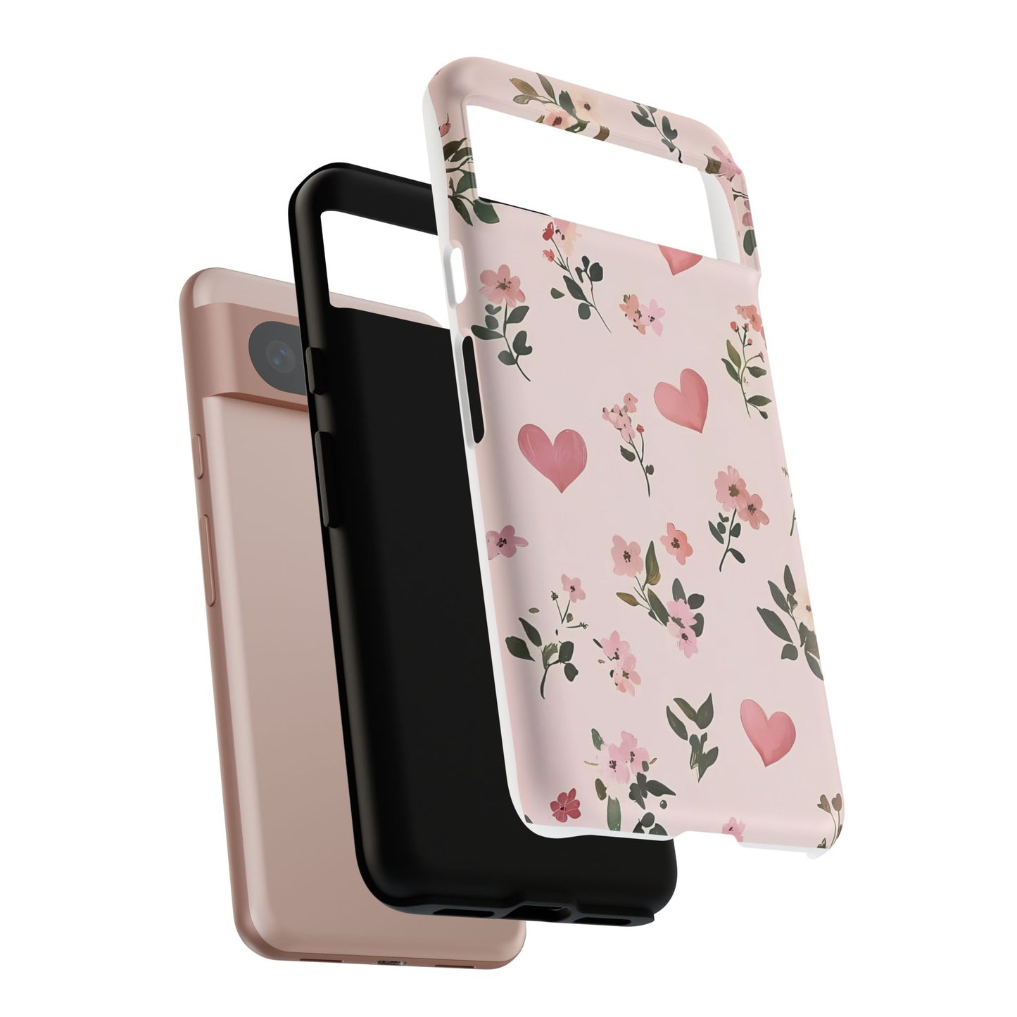 iPhone Case – Cute Pink Heart Flower Design