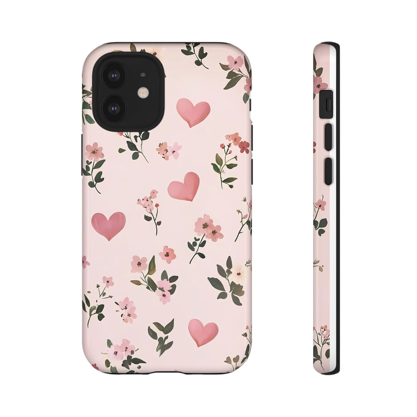 iPhone Case – Cute Pink Heart Flower Design