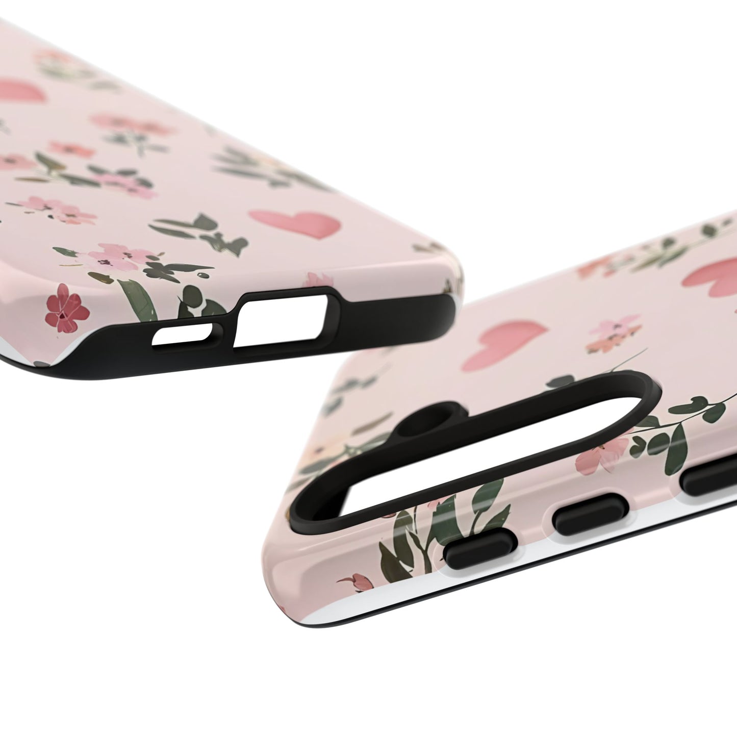 iPhone Case – Cute Pink Heart Flower Design