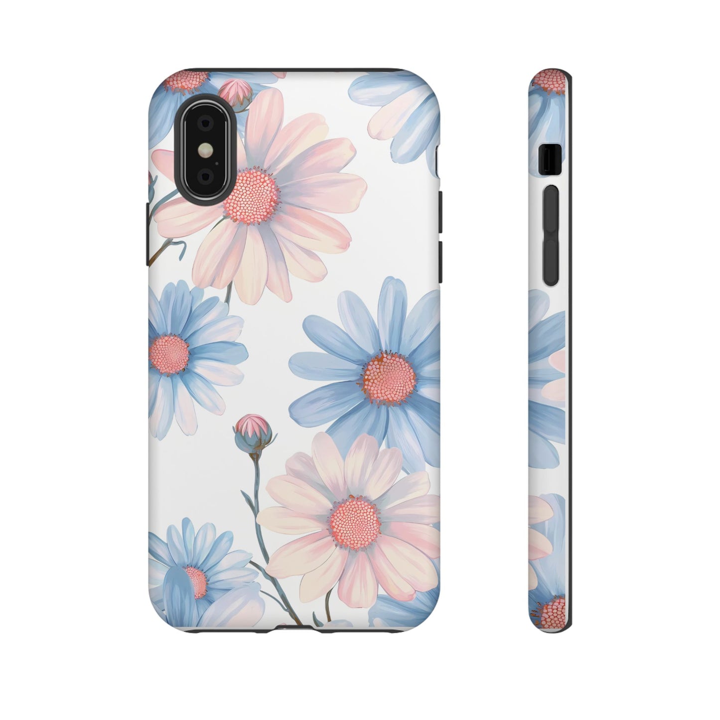 Cute iPhone Case – Blue and Pink Flowers