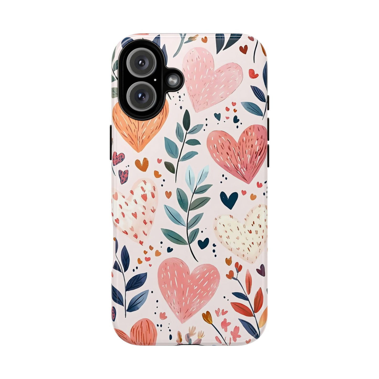 iPhone Case Cute Pink Heart Flower Phone Case Durable Trendy iPhone Tech Accessories