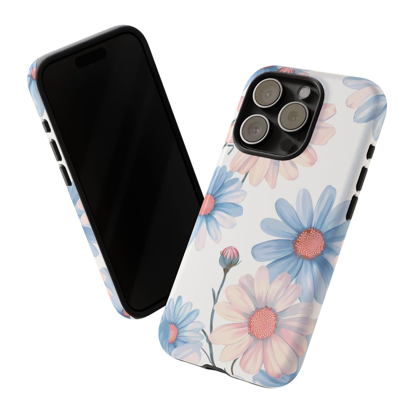 Cute iPhone Case – Blue and Pink Flowers