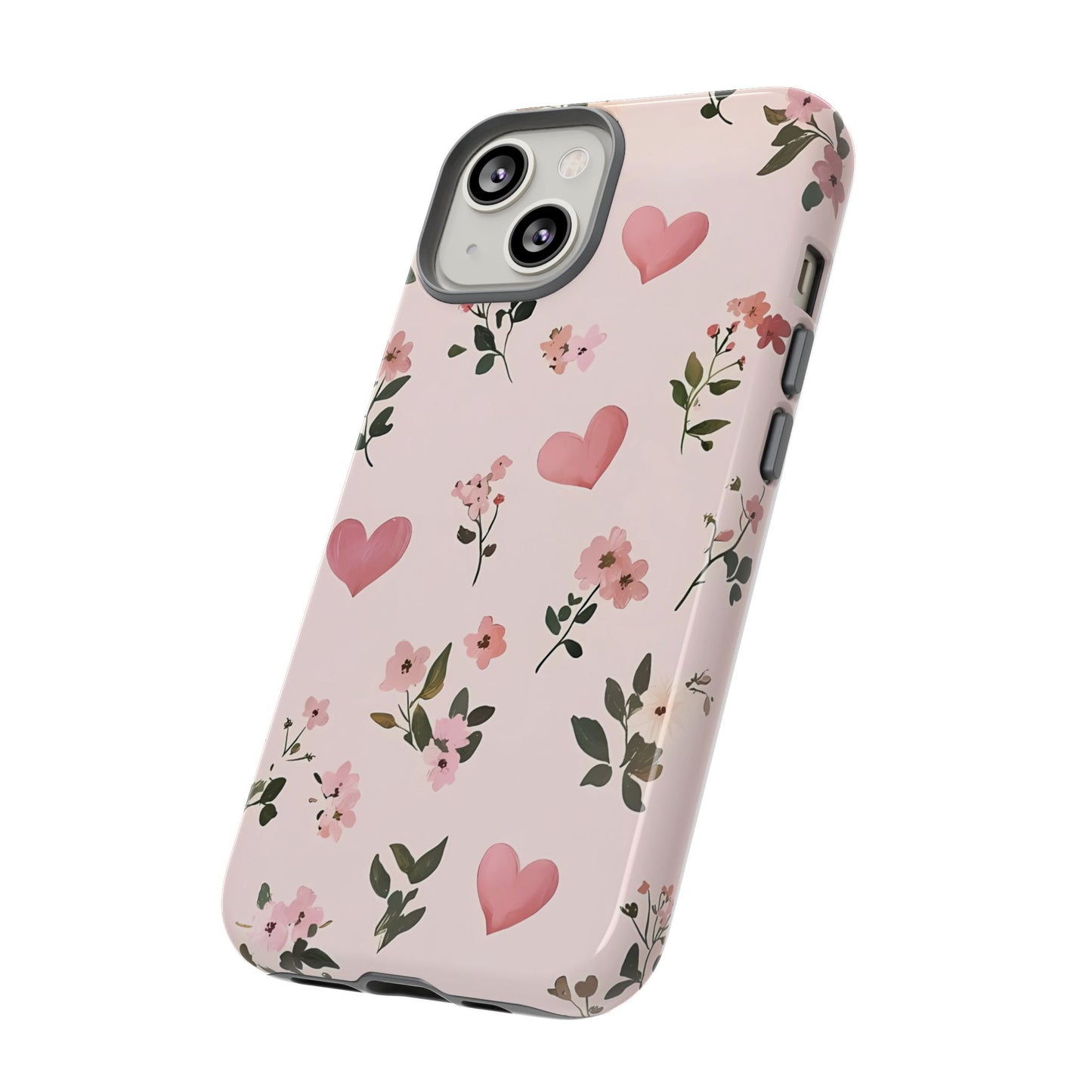 iPhone Case – Cute Pink Heart Flower Design