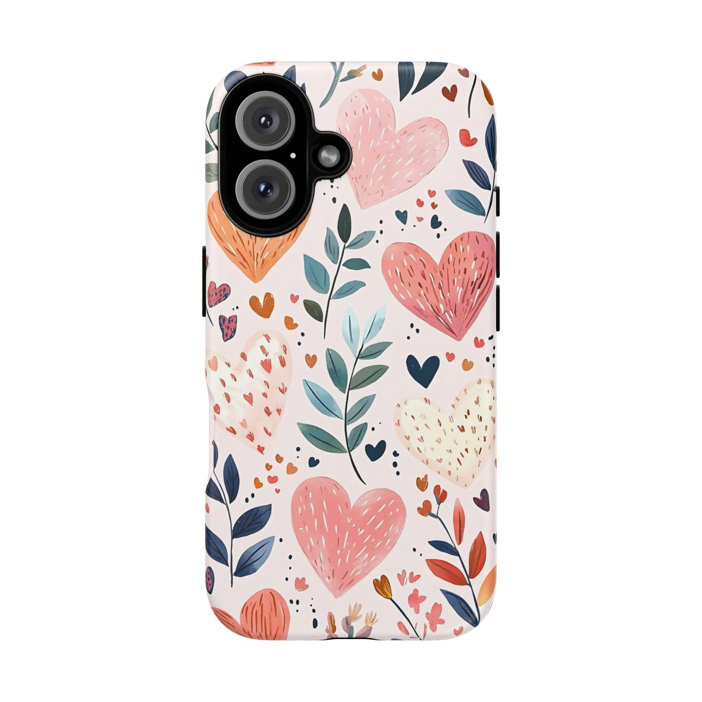 iPhone Case Cute Pink Heart Flower Phone Case Durable Trendy iPhone Tech Accessories