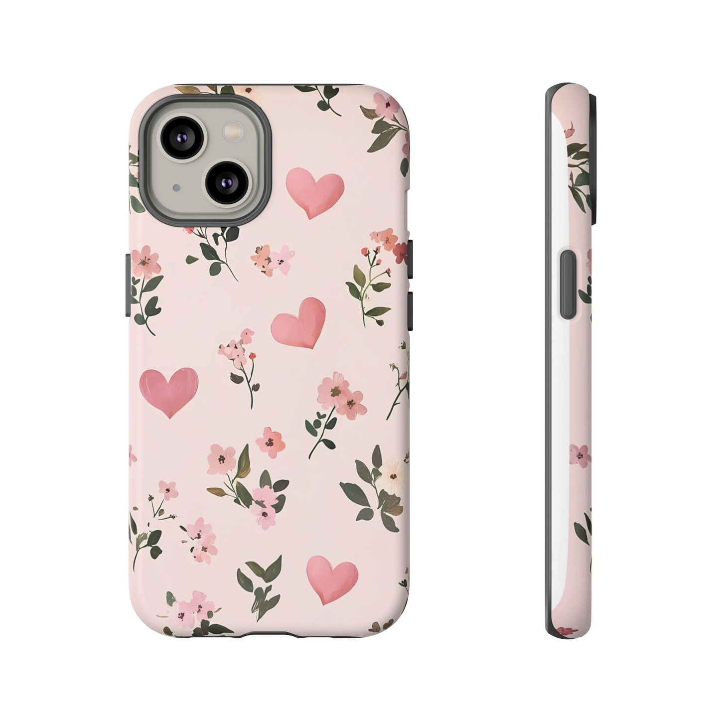 iPhone Case – Cute Pink Heart Flower Design