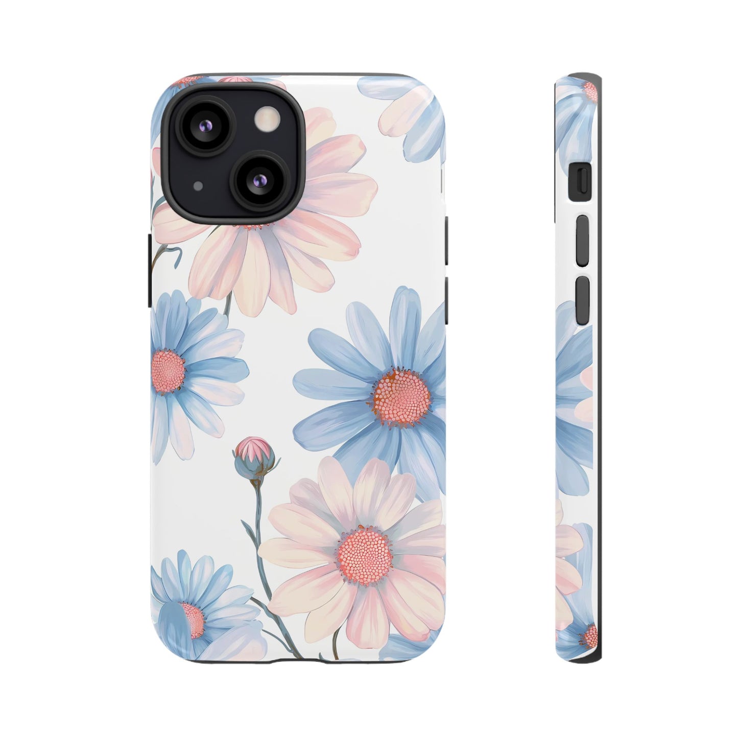 Cute iPhone Case – Blue and Pink Flowers