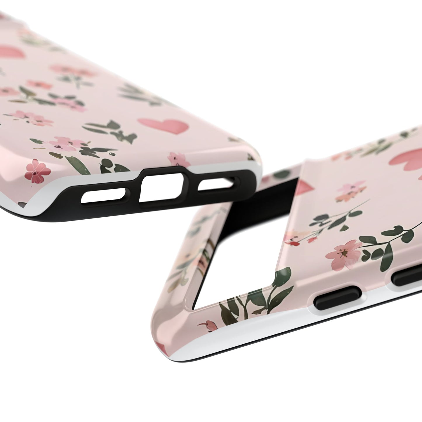 iPhone Case – Cute Pink Heart Flower Design