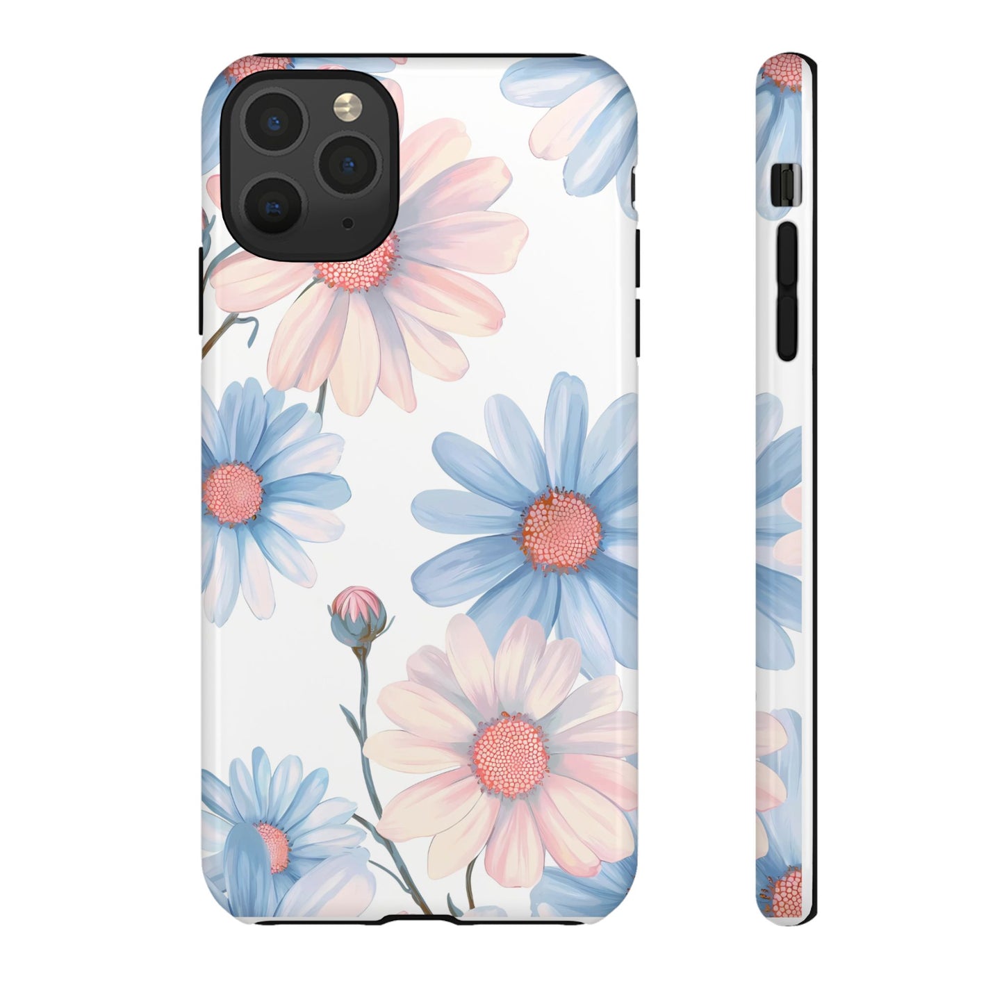 Cute iPhone Case – Blue and Pink Flowers