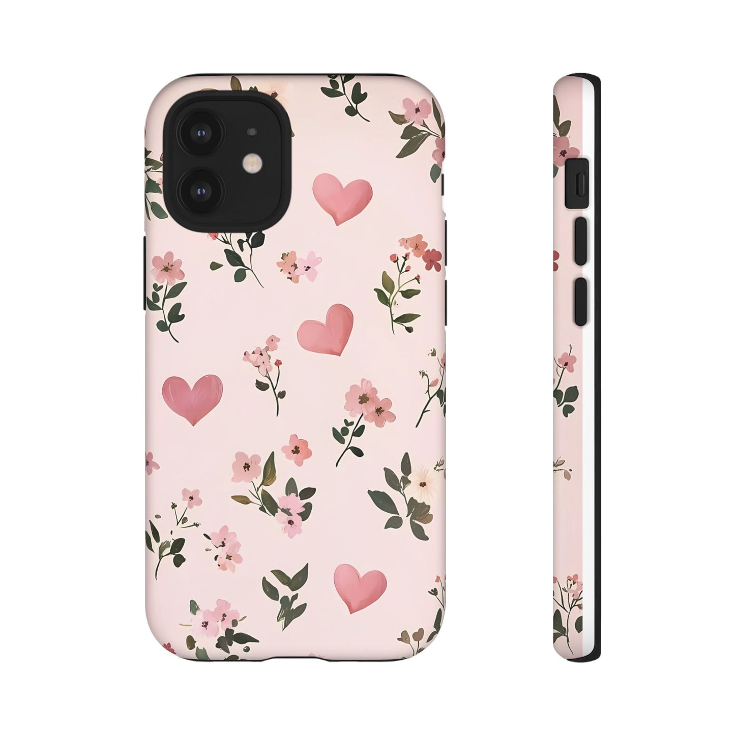 iPhone Case – Cute Pink Heart Flower Design