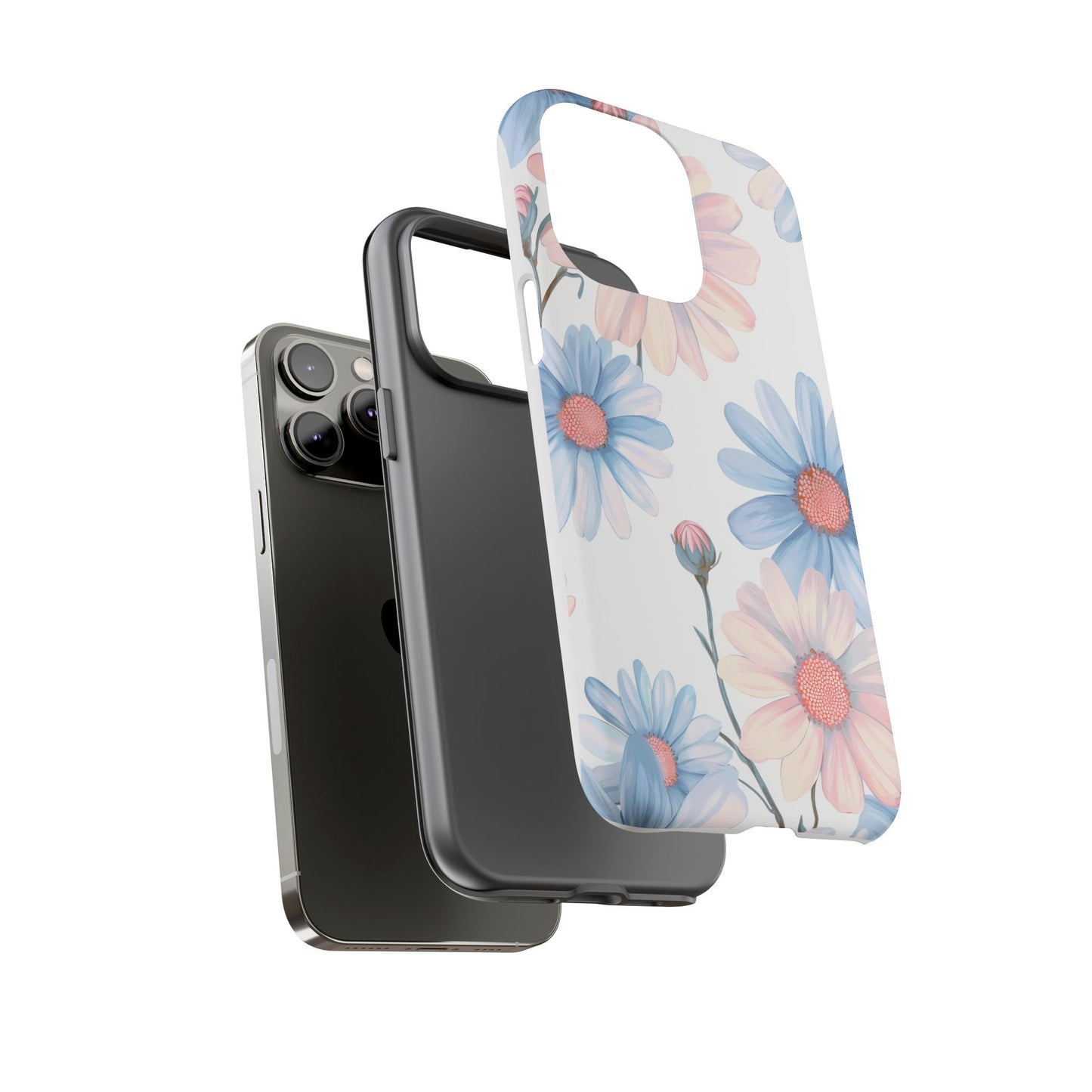 Cute iPhone Case – Blue and Pink Flowers