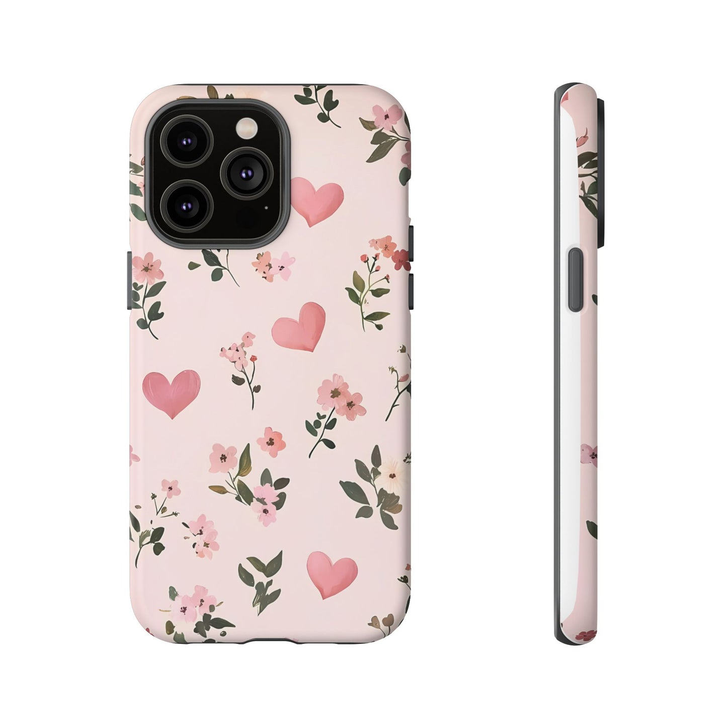 iPhone Case – Cute Pink Heart Flower Design