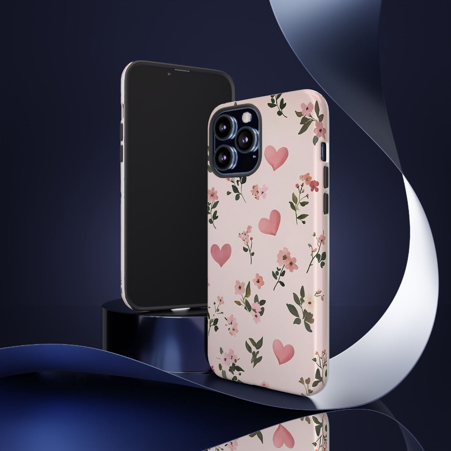 iPhone Case – Cute Pink Heart Flower Design