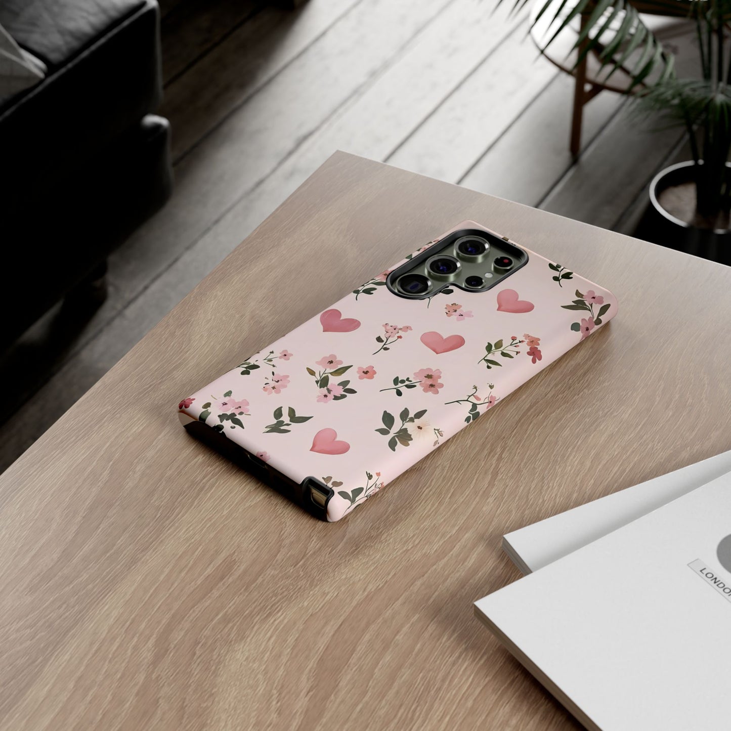 iPhone Case – Cute Pink Heart Flower Design