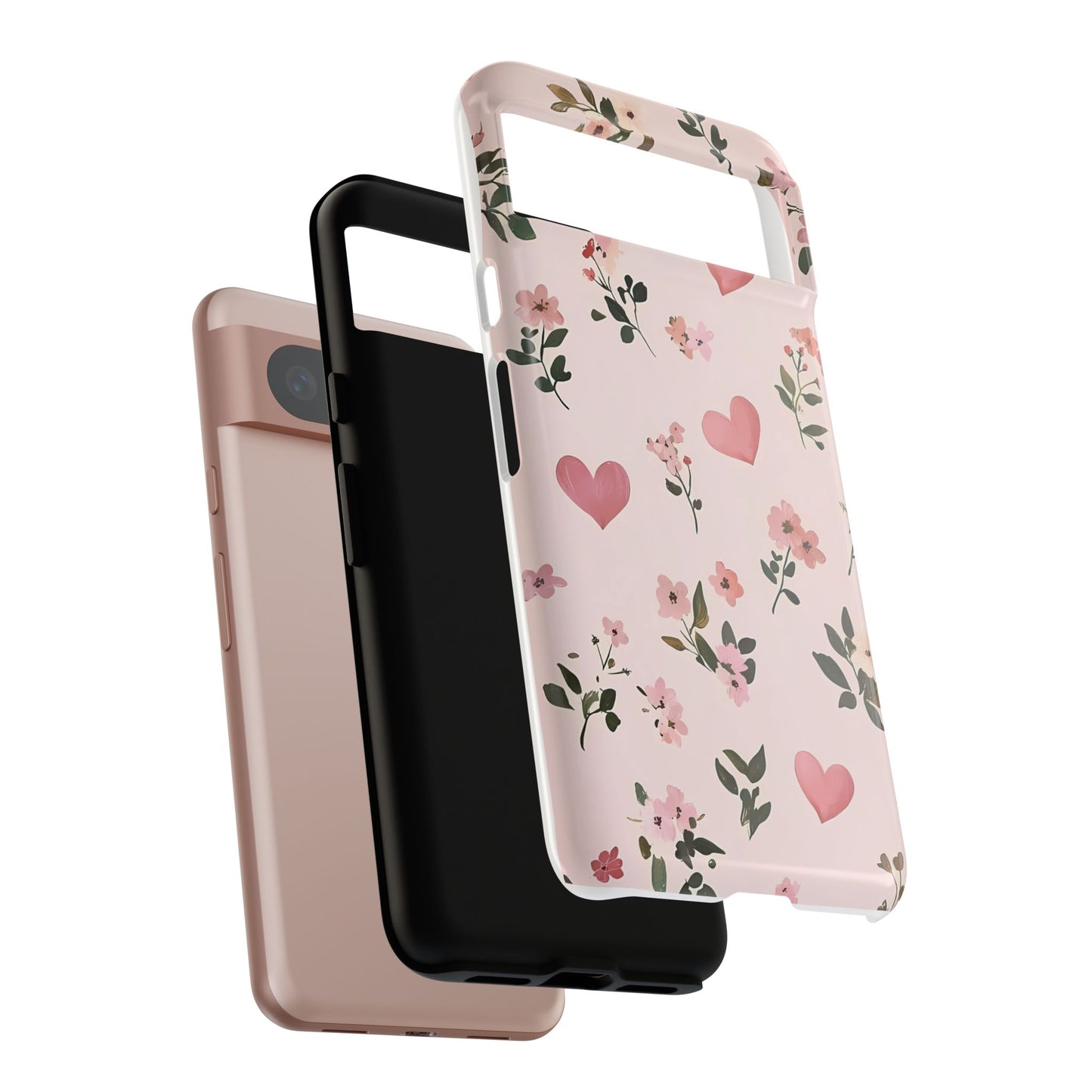 iPhone Case – Cute Pink Heart Flower Design